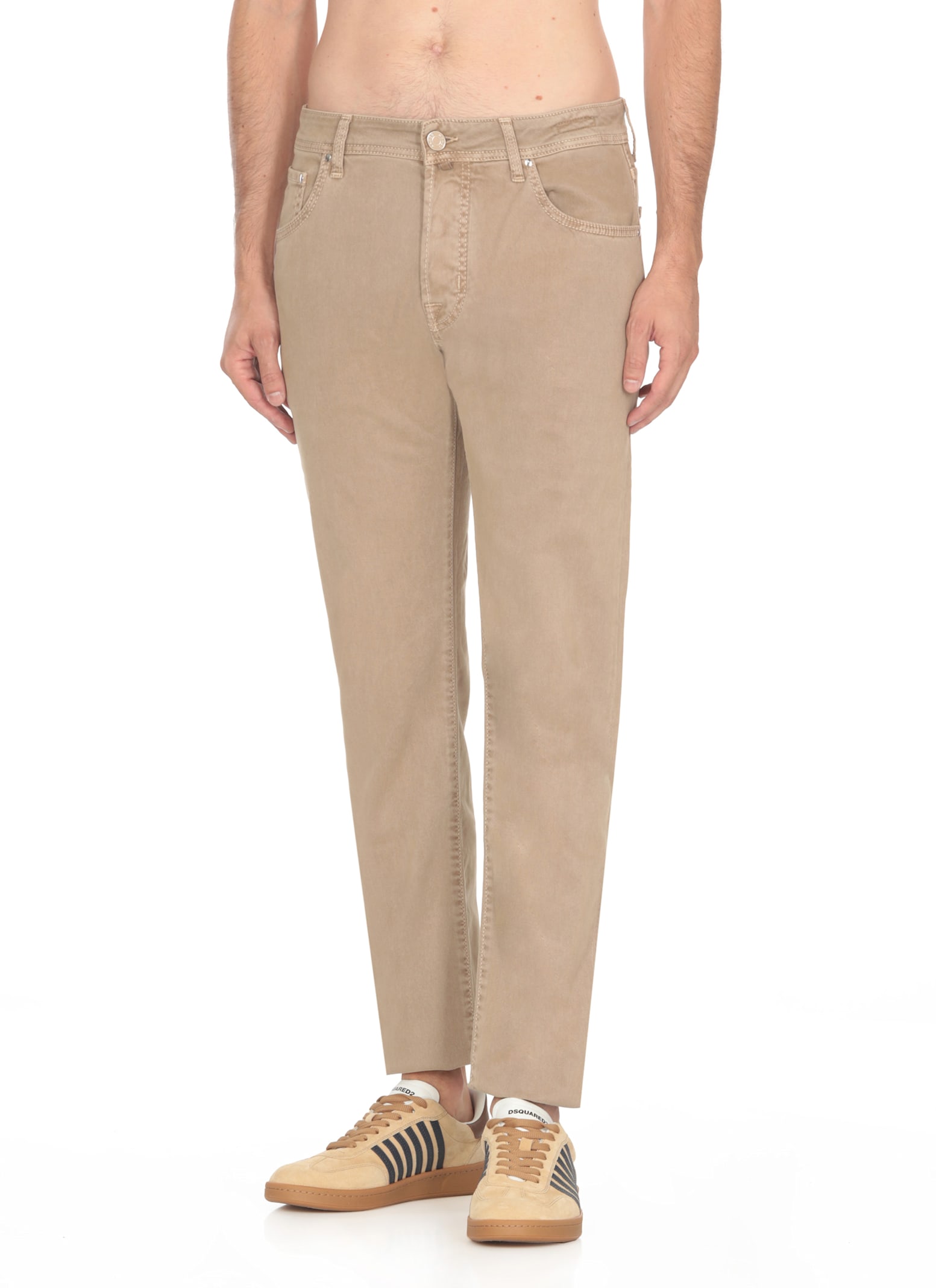 Shop Jacob Cohen Nick Slim Jeans In Beige