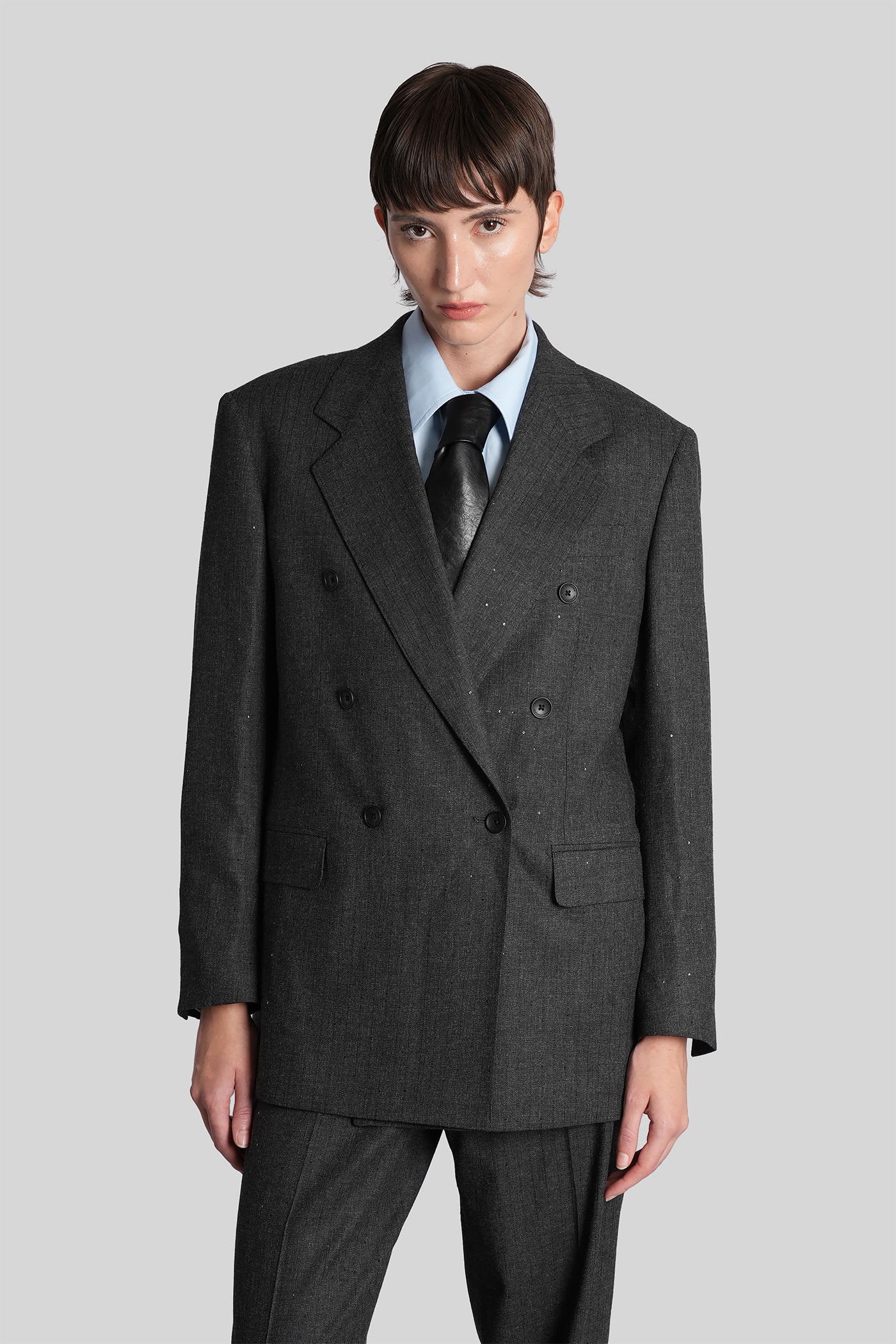 Tagliatore J-loreley19b Blazer In Grey Viscose In Black