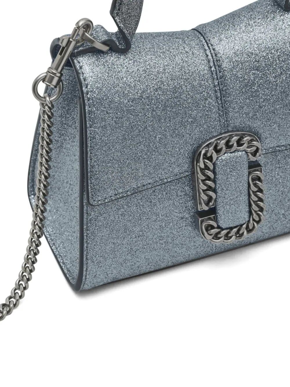 Shop Marc Jacobs The Mini Top Handle In Silver