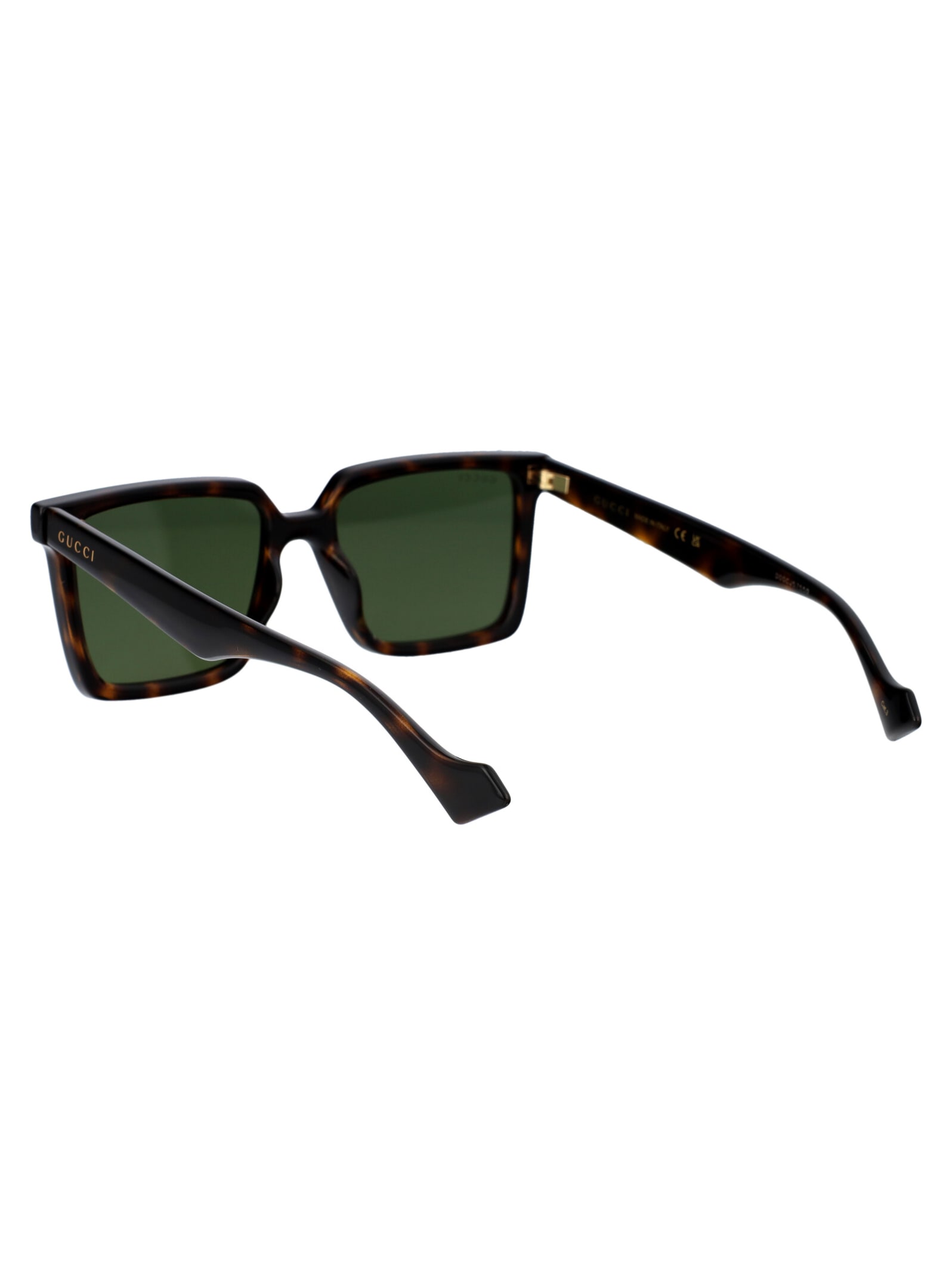 Gucci Havana Havana Green Acetate Sunglasses In Green