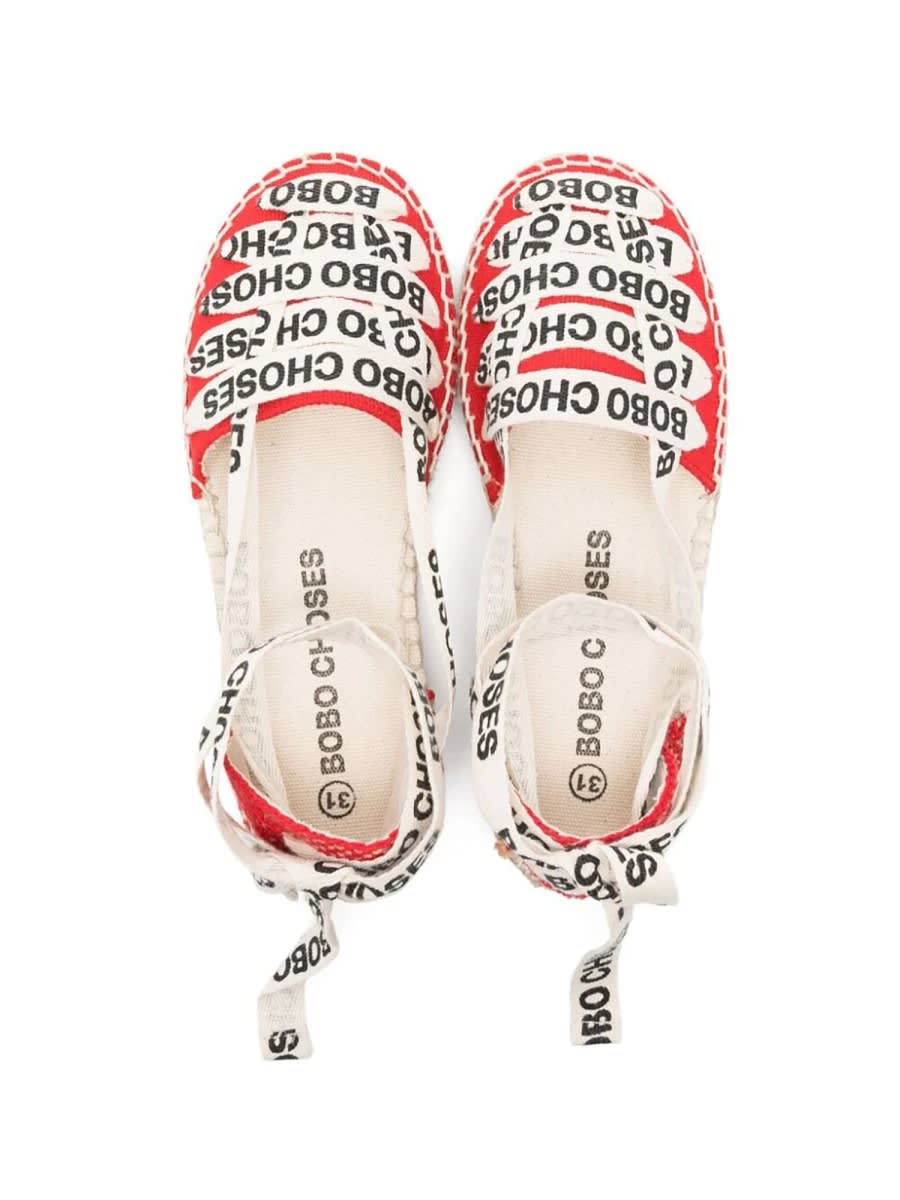 Bobo Choses Red Espadrilles For Girl With Logo In Red