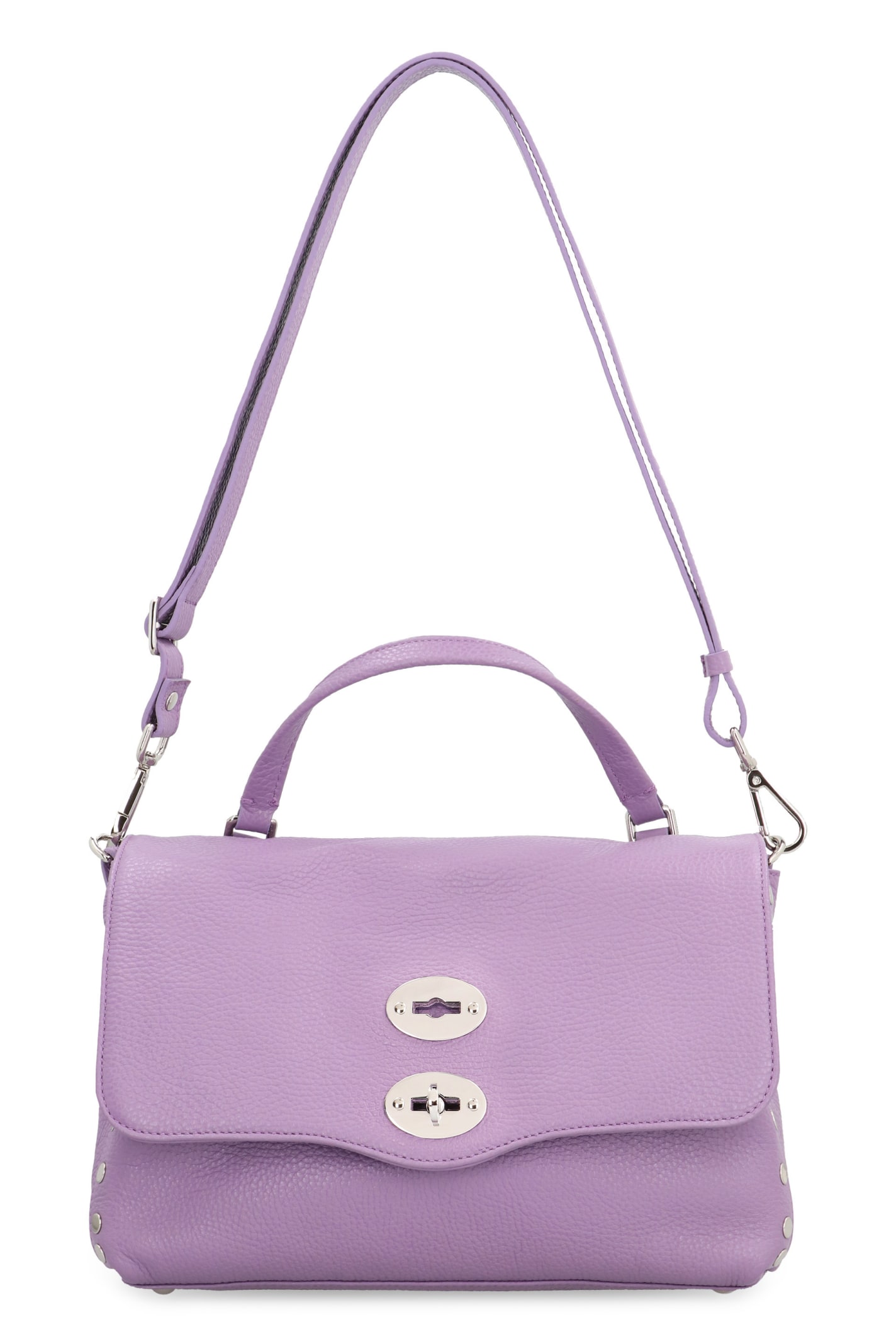 Shop Zanellato Postina S Leather Handbag In Violet Lilla