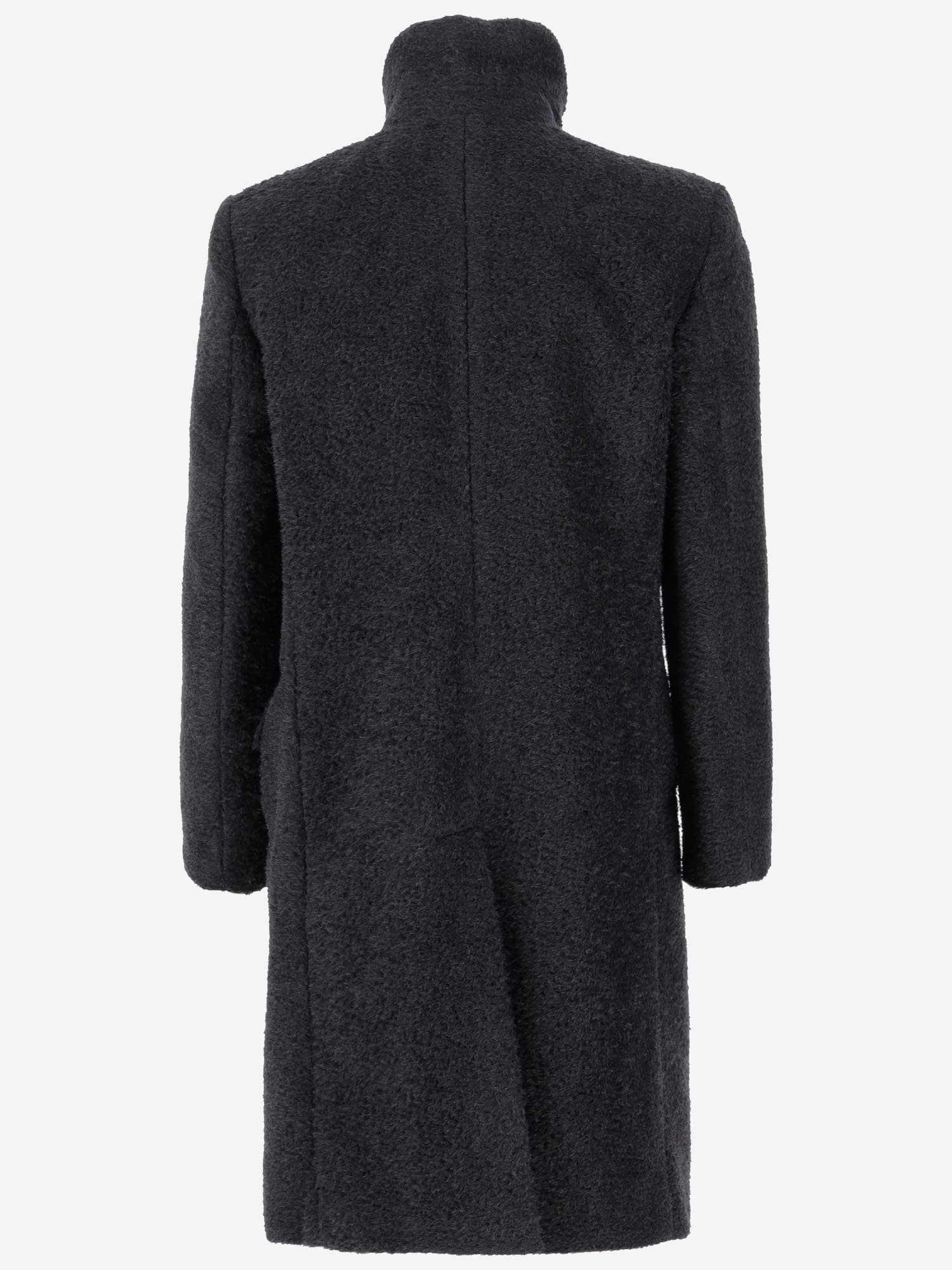 Shop Burberry Wool And Cotton Double-breasted Coat In Grey