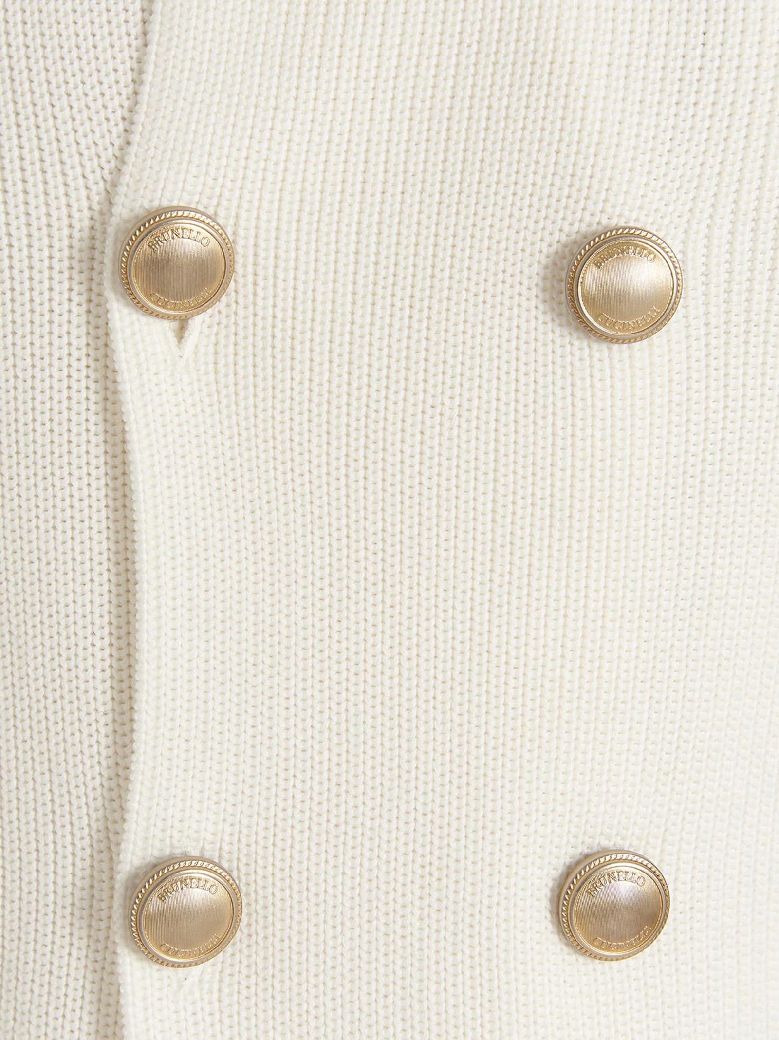 Shop Brunello Cucinelli Double Breast Cardigan In White
