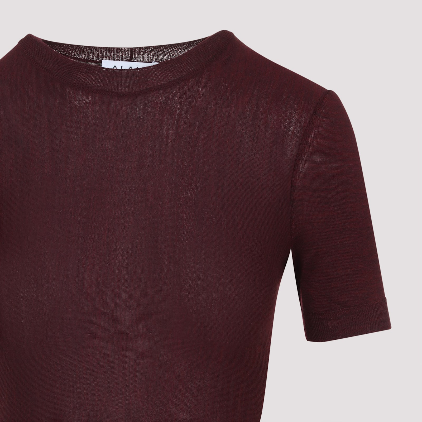 Alaïa Alaia Flared Dress With Short Sleeves In Burgundy