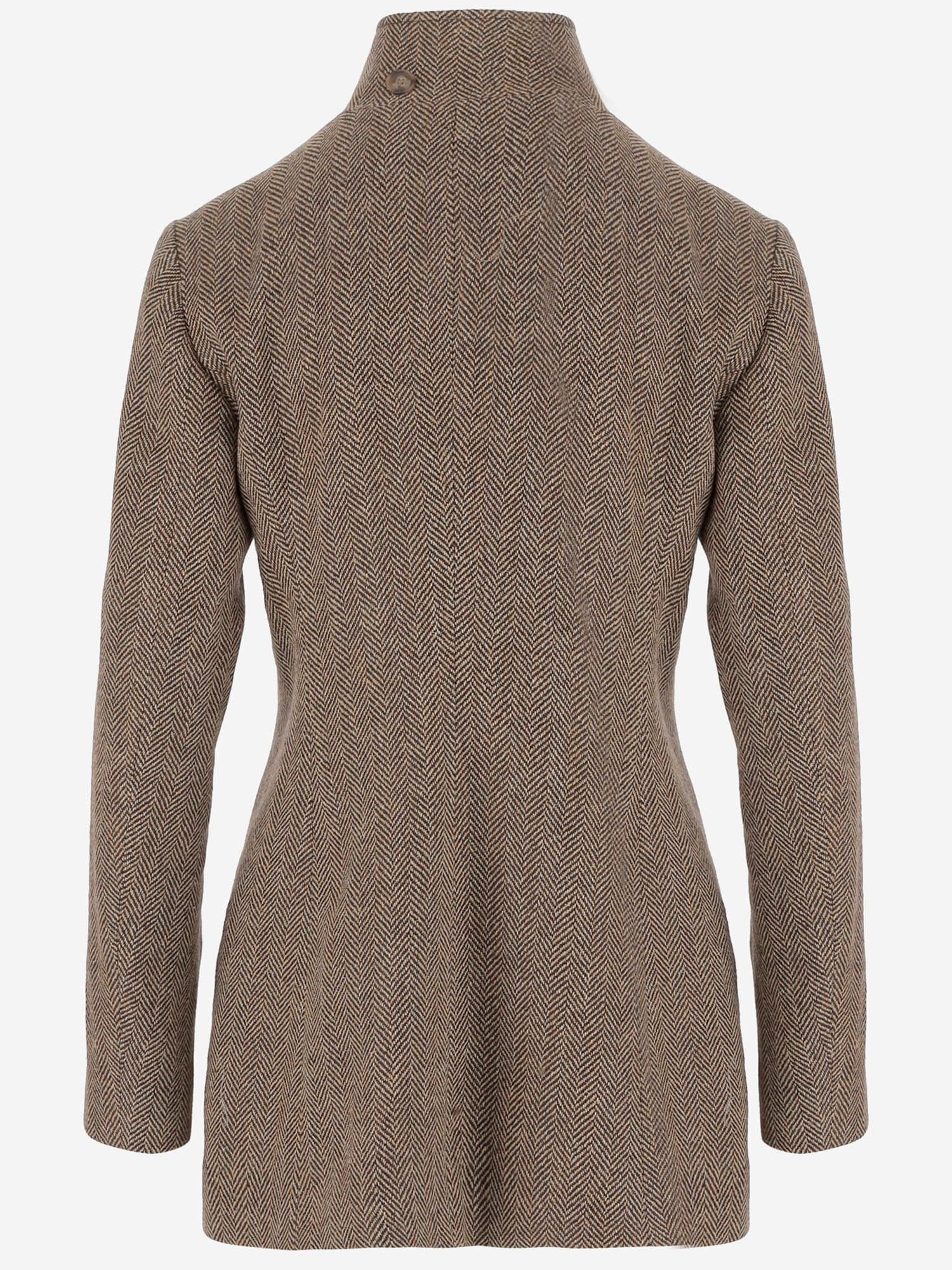 Polo Ralph Lauren Linen-blend Jacket With Stand-up Collar In Gray