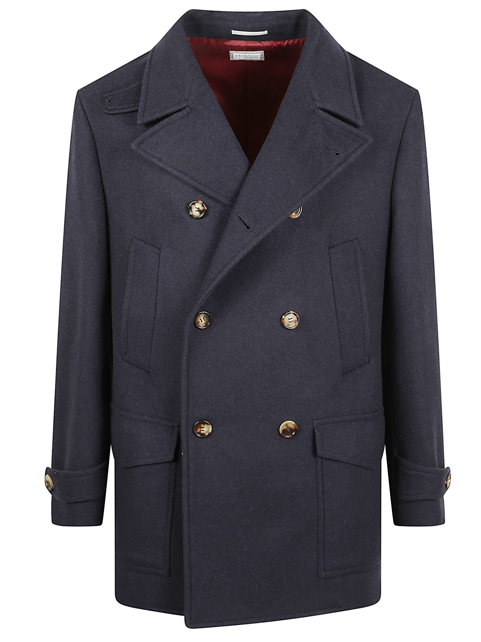 Brunello Cucinelli Short Double-breasted Wool Coat