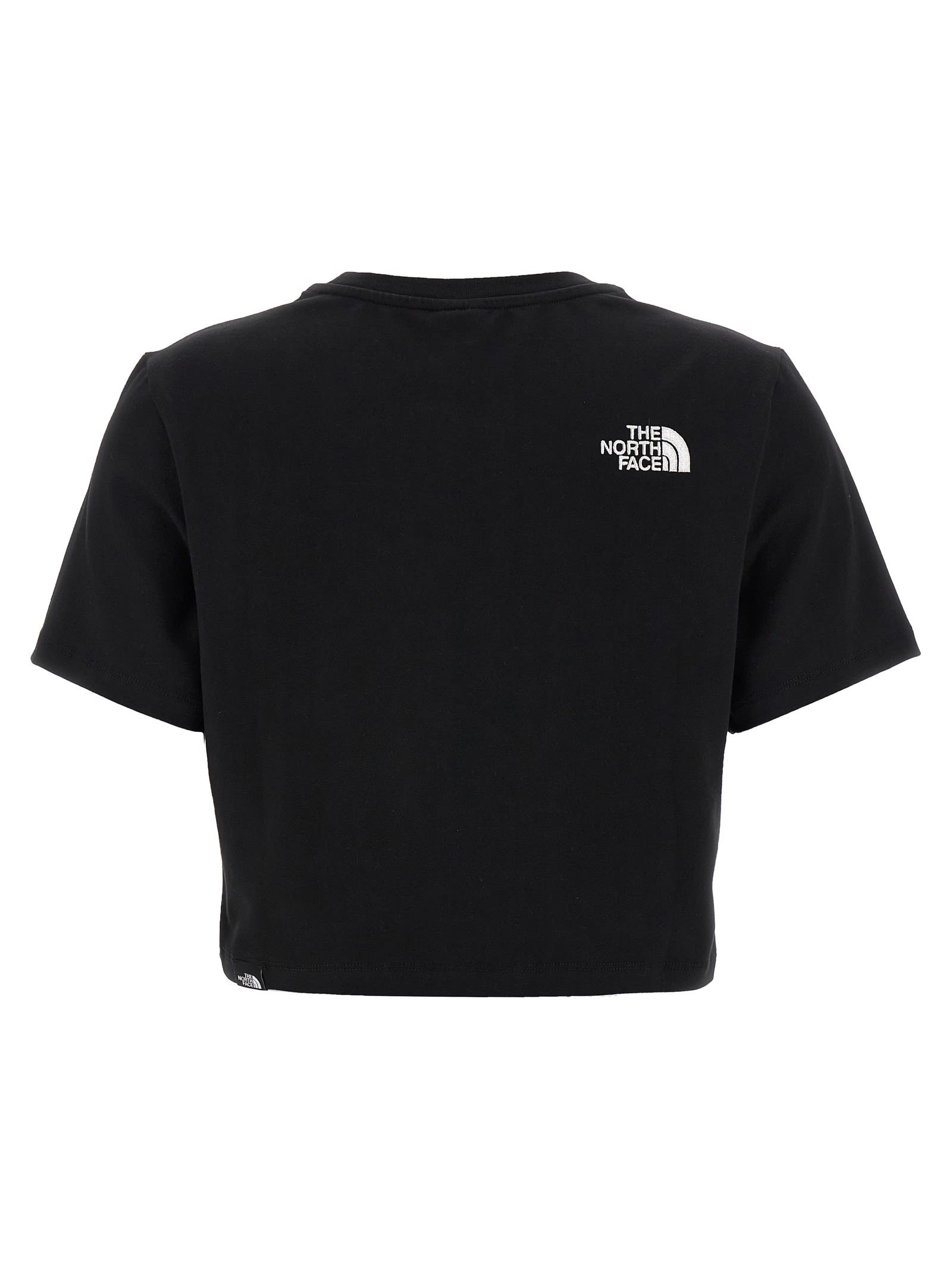 The North Face Embroidered Logo Crop T-shirt In Black