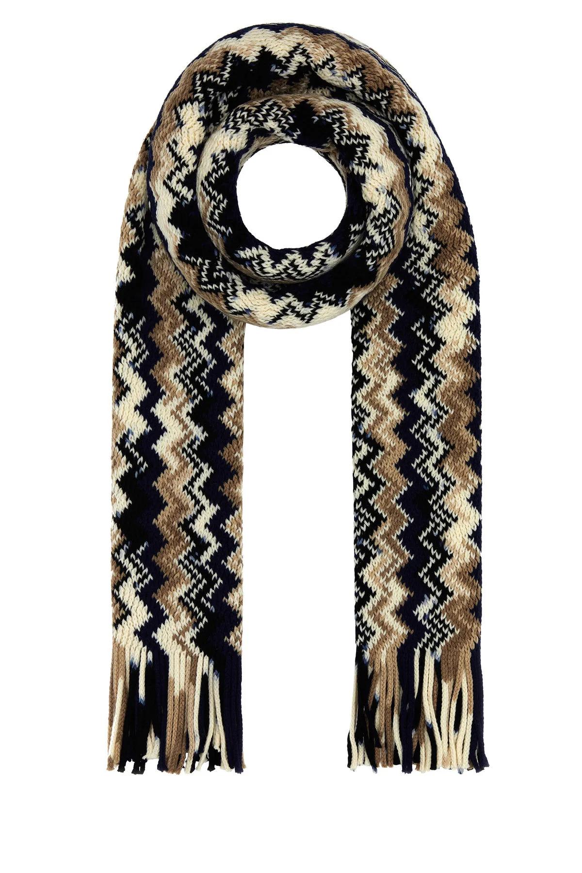 Shop Missoni Embroidered Wool Scarf In Black
