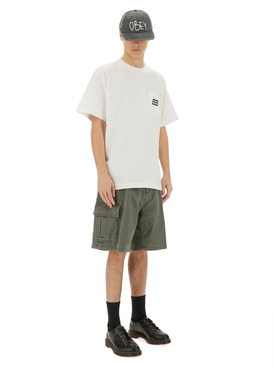 Obey "eyes" T-shirt With Pocket In White