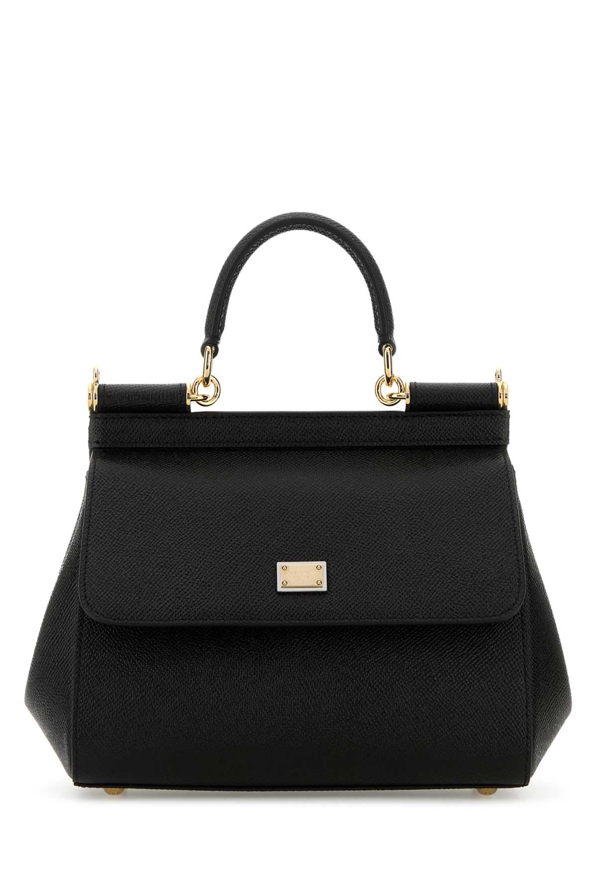 Dolce & Gabbana Black Leather Medium Sicily Handbag
