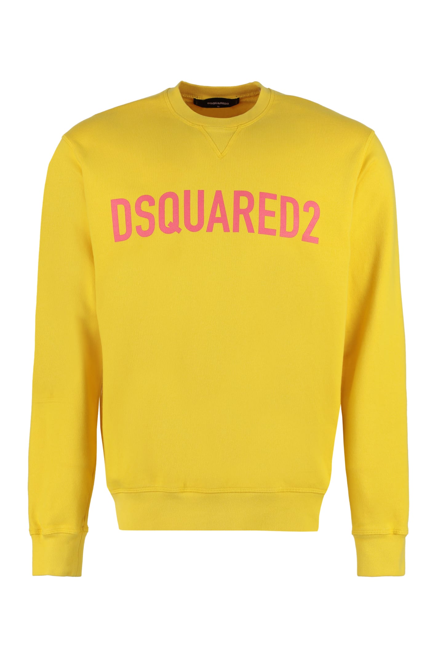 Dsquared2 Logo-print Crew-neck Sweatshirt In Yellow