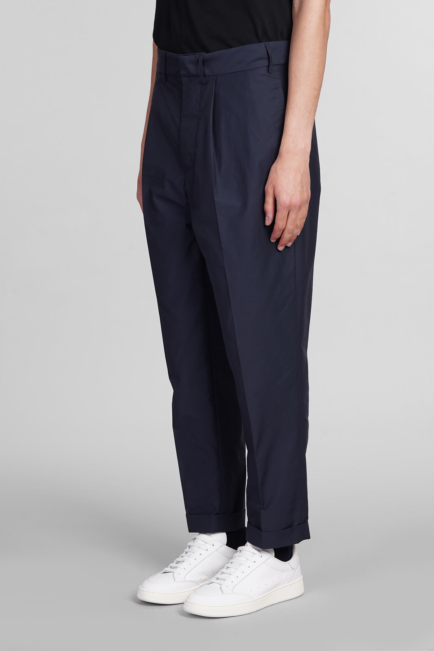 Shop Mauro Grifoni Pants In Blue Cotton