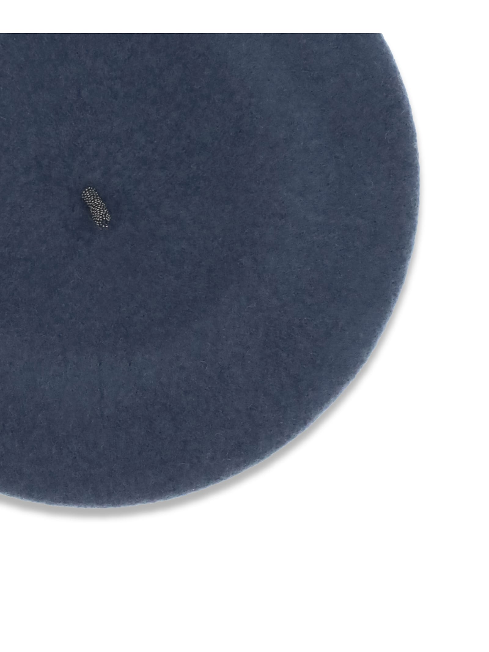 Brunello Cucinelli Women Wool Basque Hat With Precious Details In Blue