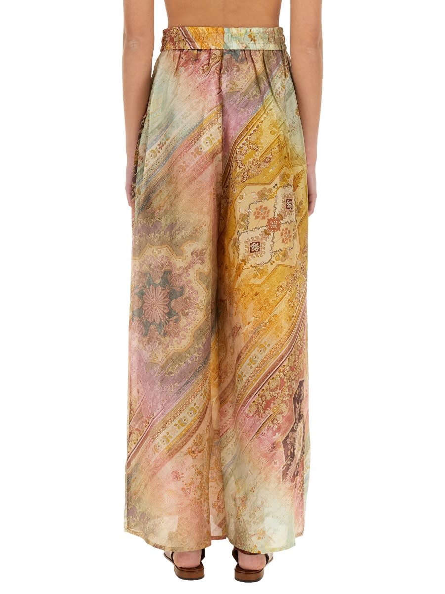 Zimmermann Womens Ombre Multi Tallow Relaxed-fit Silk Trousers Xs In Multicolour