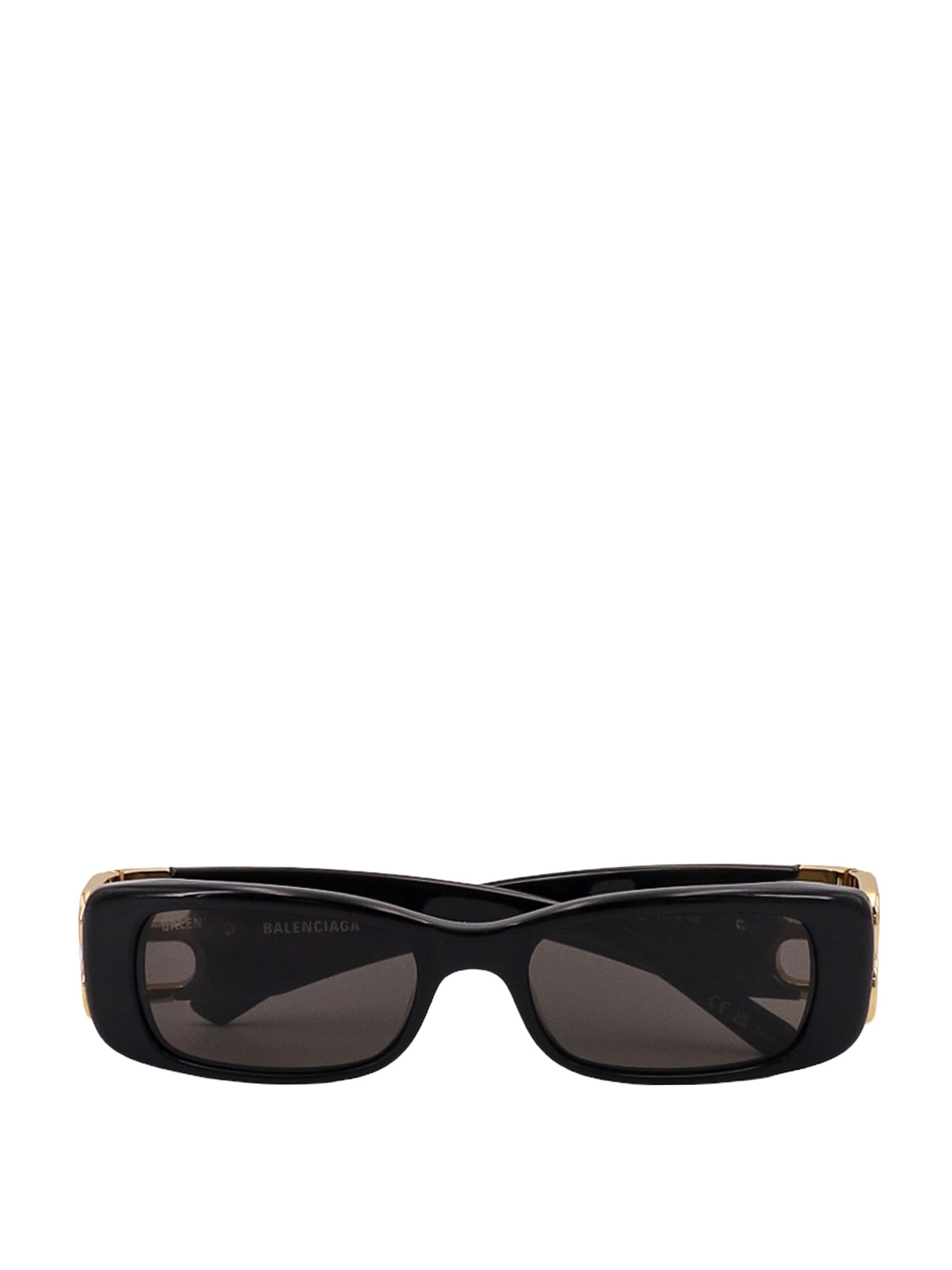 Shop Balenciaga Dynasty Rectangle Sunglasses In Black