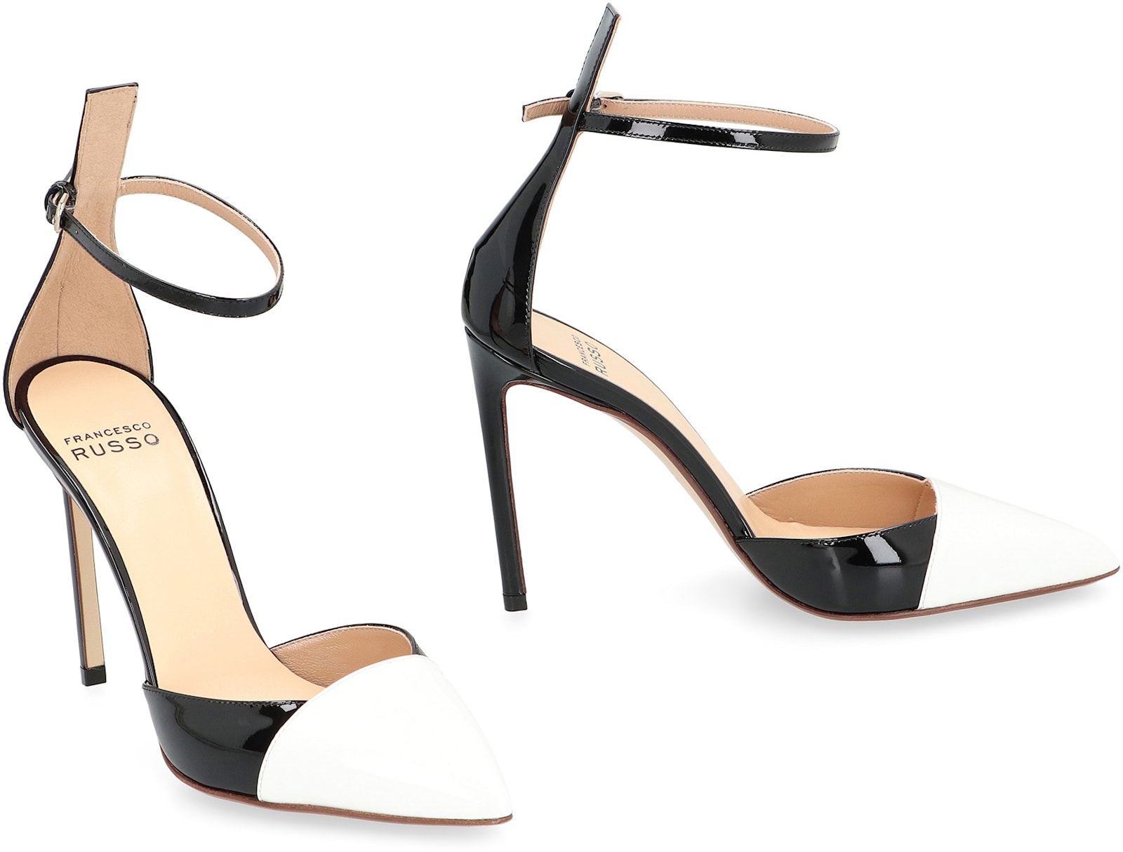 Francesco Russo Patent Leather Heel Sandals