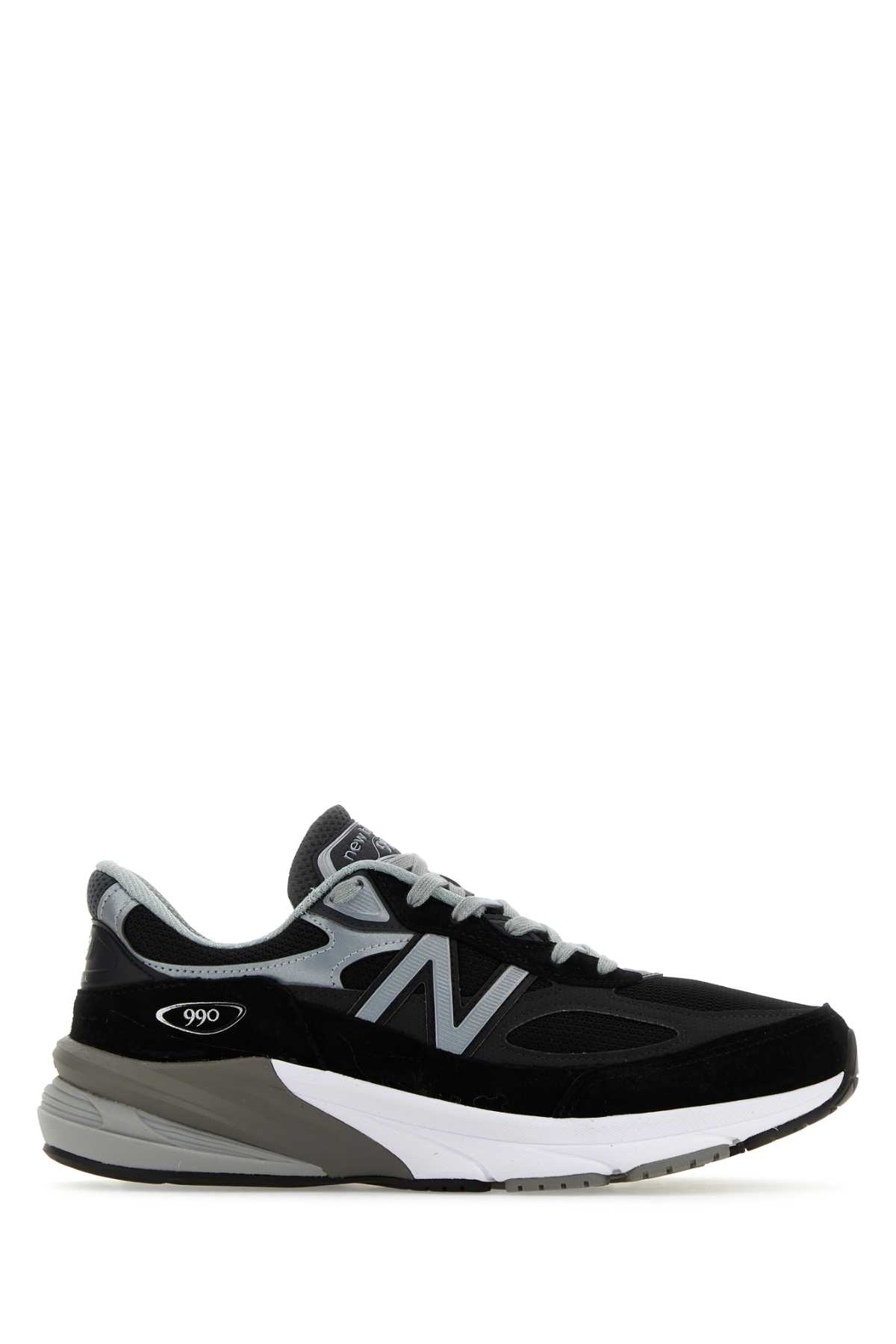 Shop New Balance Multicolor Fabric And Suede 990v6 Sneakers In Black