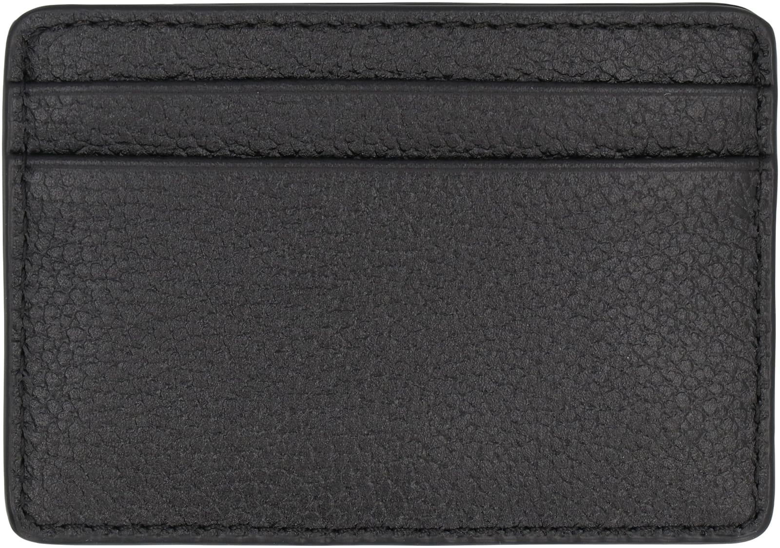 Michael Michael Kors Pebbled Calfskin Card Holder In Black