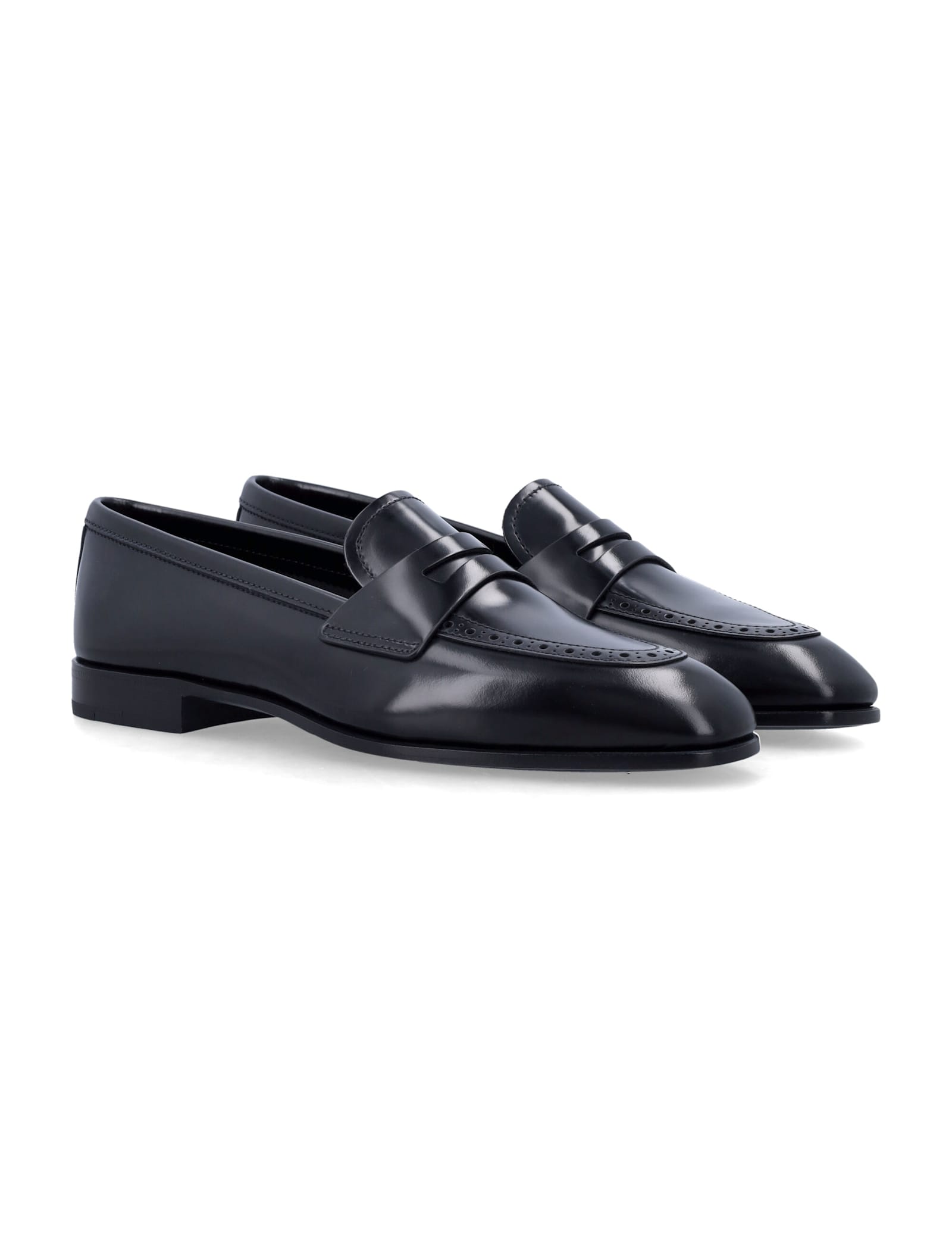 Church's Penny Strap Leather Loafer Round Toe In Black