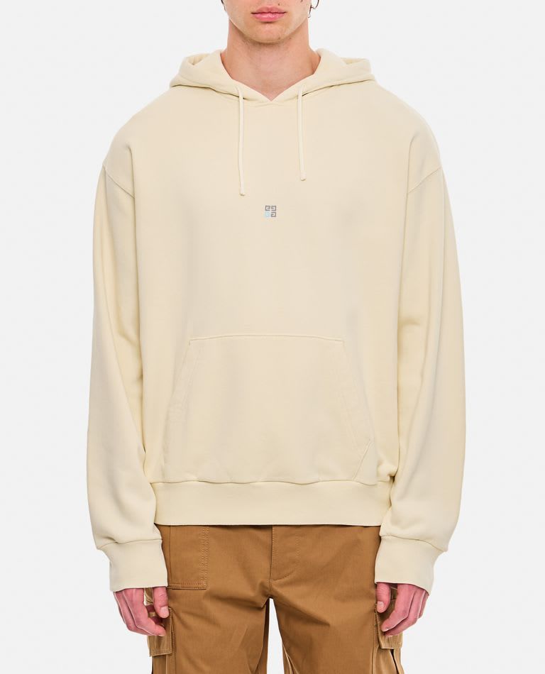 Shop Givenchy Cotton Hoodie In White