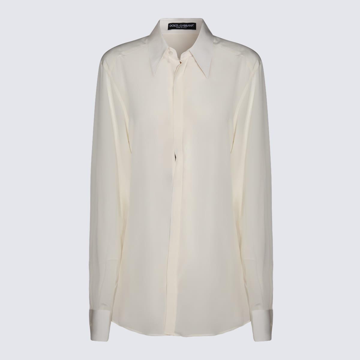 Shop Dolce & Gabbana White Silk Shirt