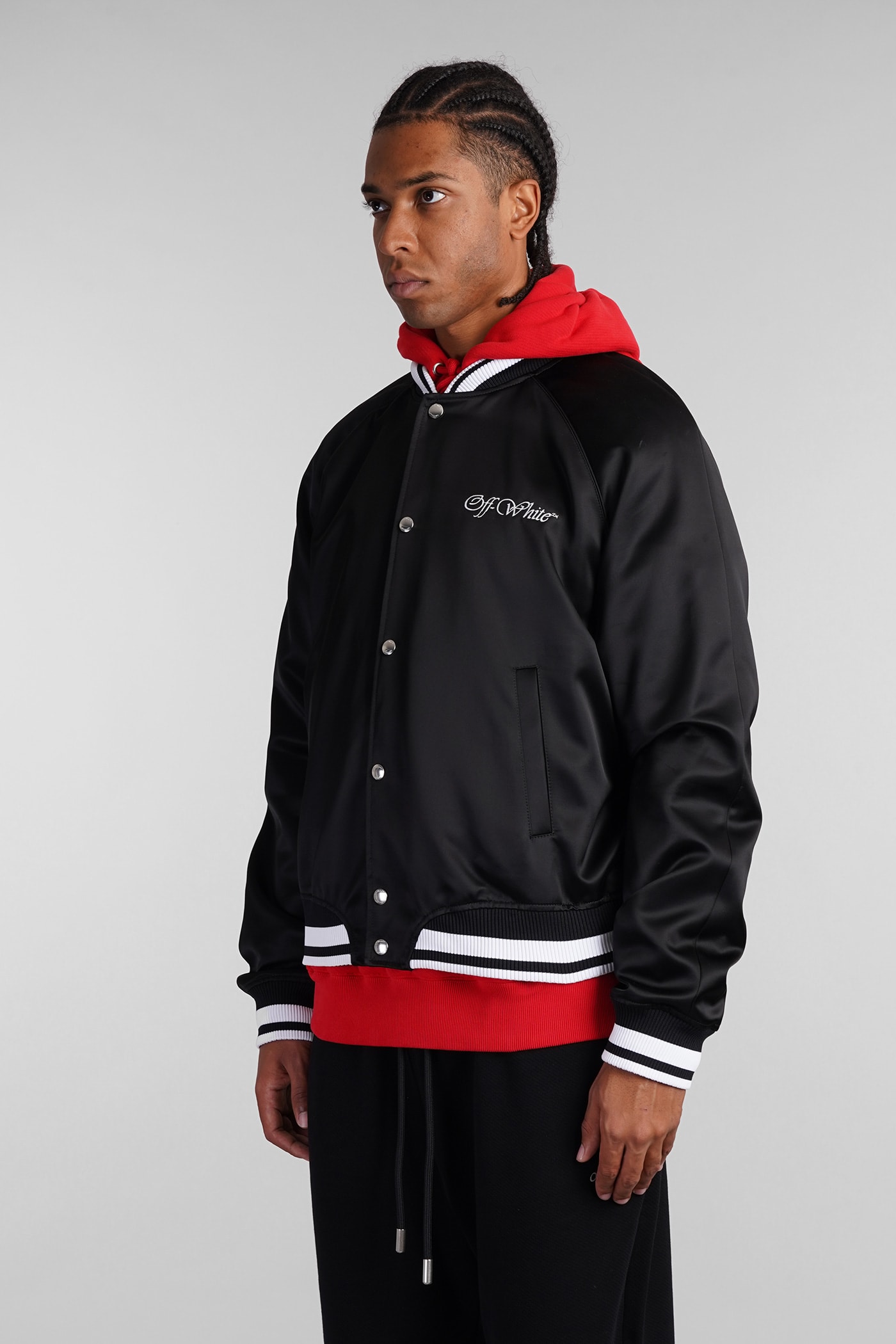 Shop Off-white Bomber In Black Viscose