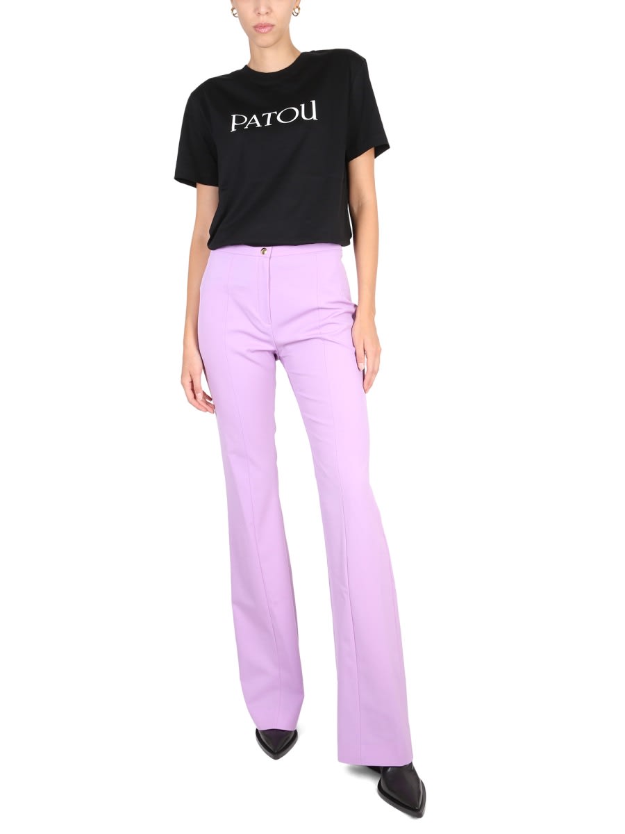 Shop Patou Virgin Wool Pants In Lilac