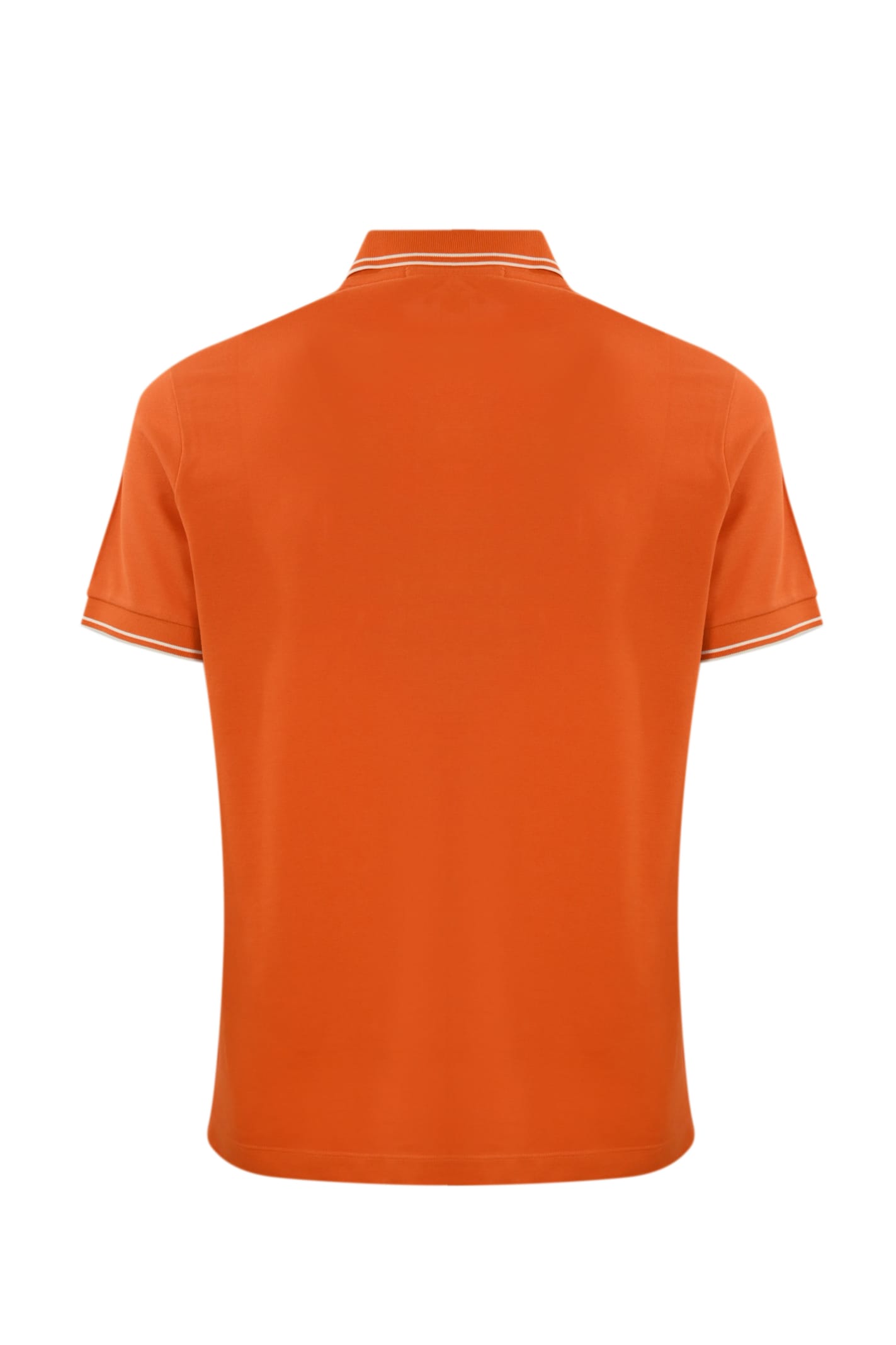 Shop Stone Island 2sc18 Cotton Polo Shirt In Orange