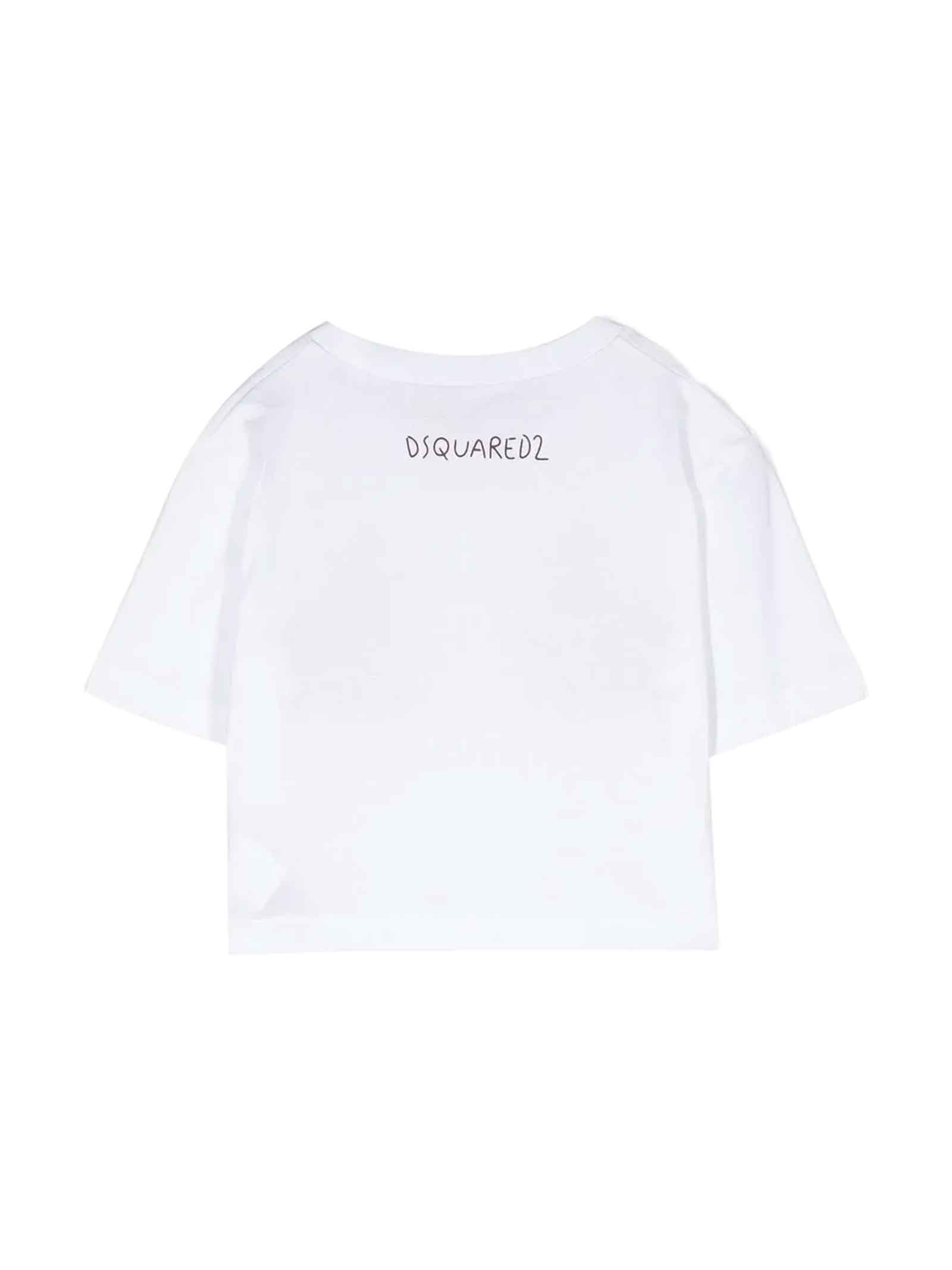Shop Dsquared2 White T-shirt Girl In Bianco