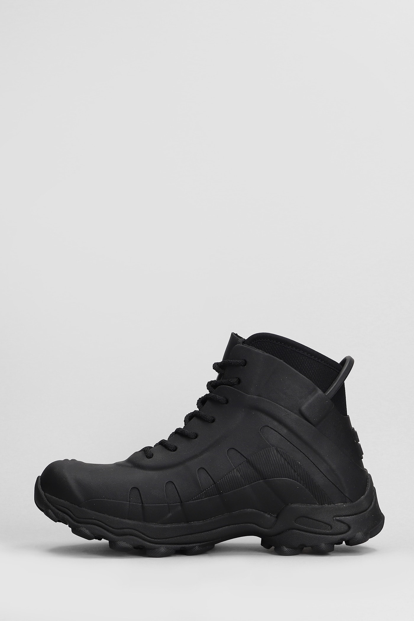 Shop Givenchy Bogs High Combat Boots In Black Rubber/plasic