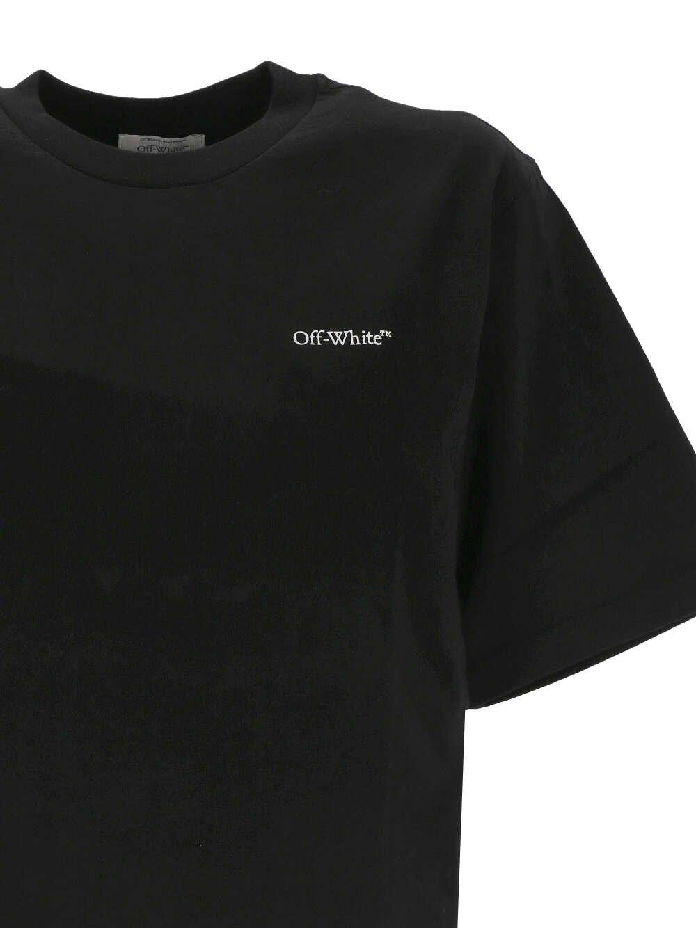 Shop Off-white Logo Printed Crewneck T-shirt In Nero E Multicolore