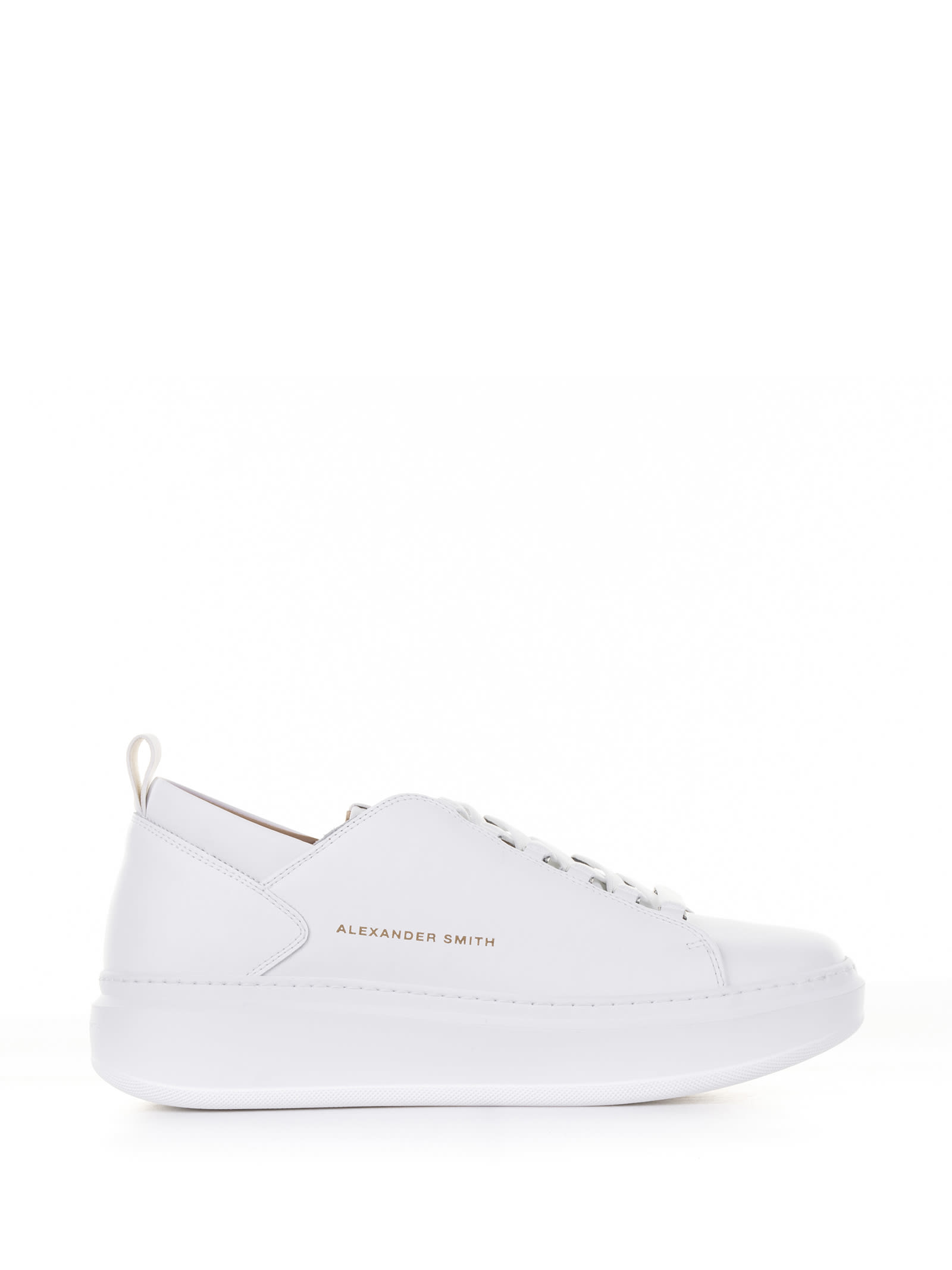 Alexander Smith White Wembley Leather Trainer
