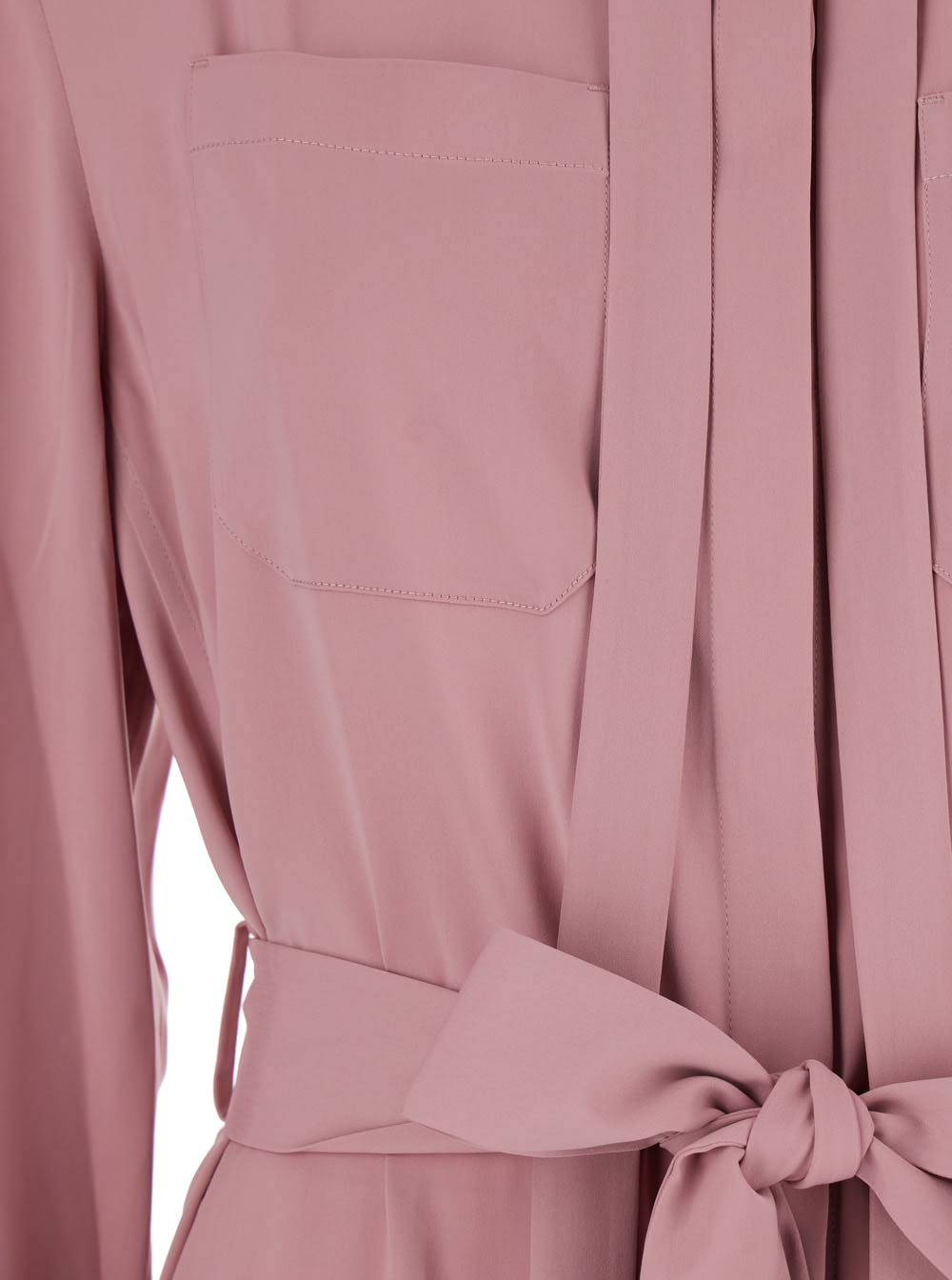 Shop Maison Kitsuné Pink Long Chemisier Dress In Techno Fabric Woman