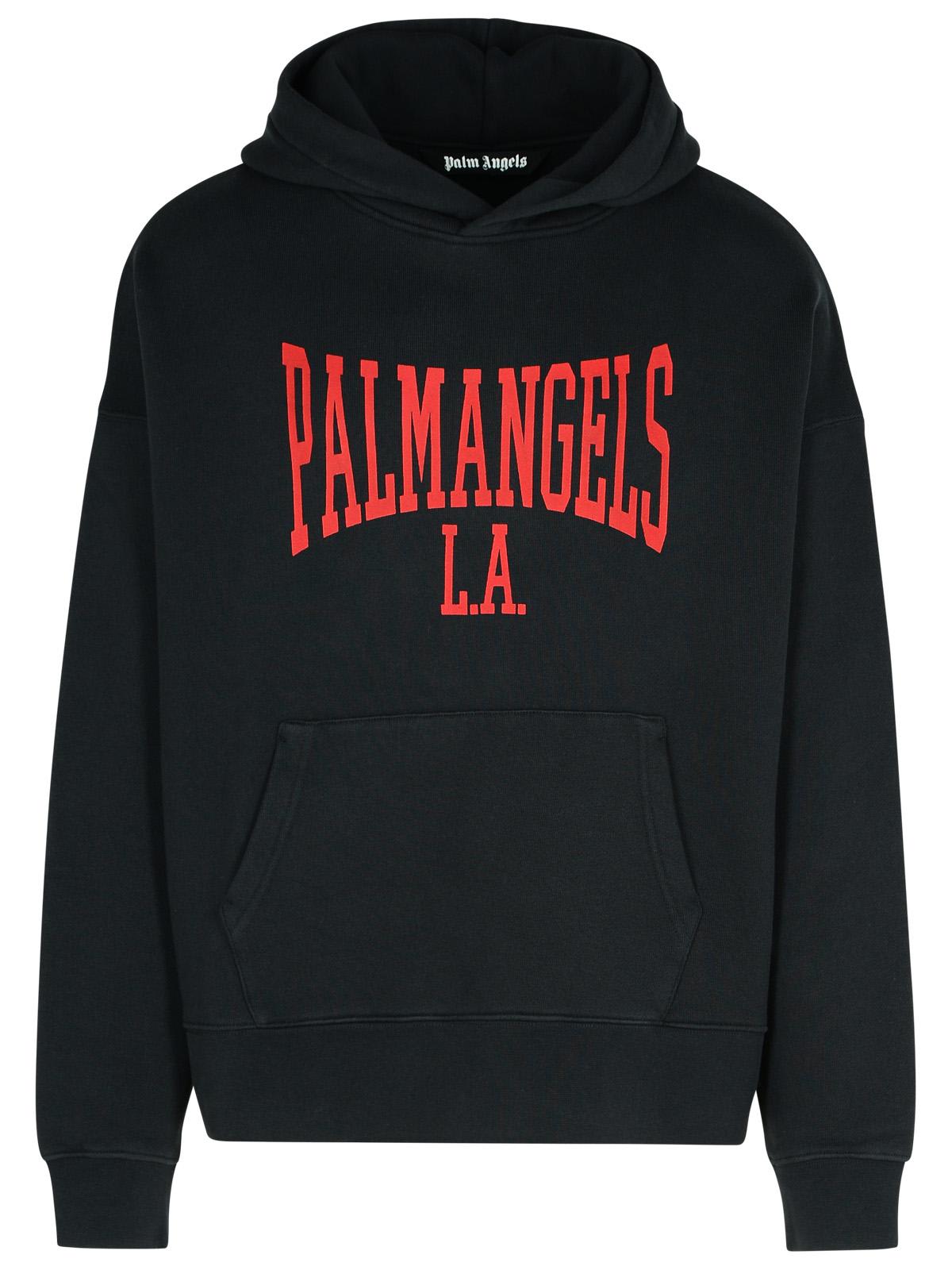 Shop Palm Angels College Black Cotton Sweatshirt