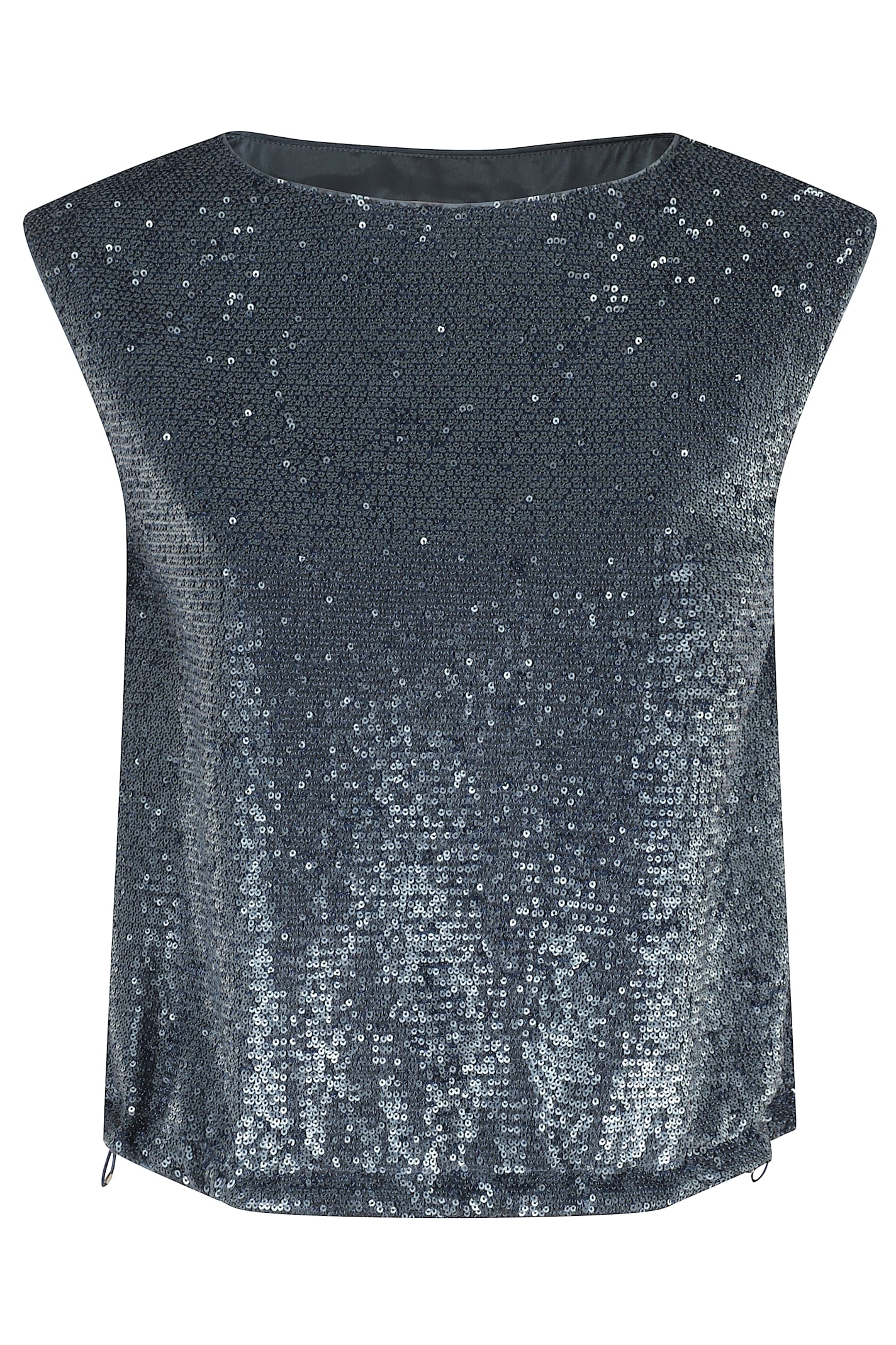 Herno Sequin-embellished Sleeveless Top In Gray