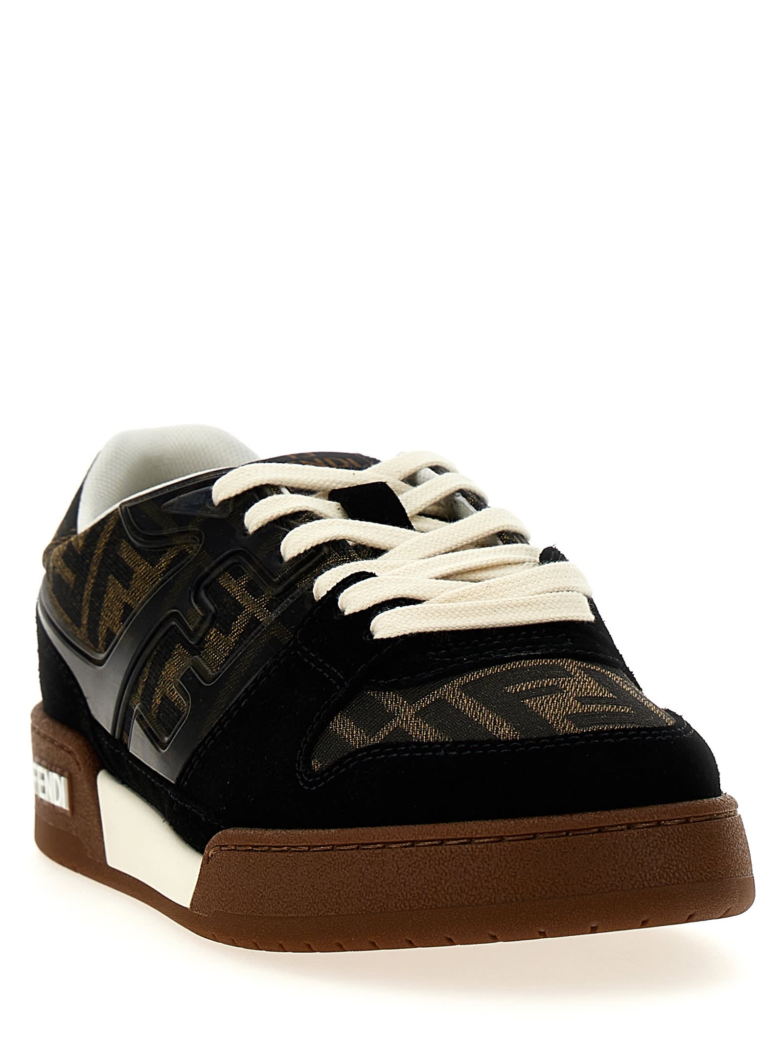 Shop Fendi Match Sneakers In Black