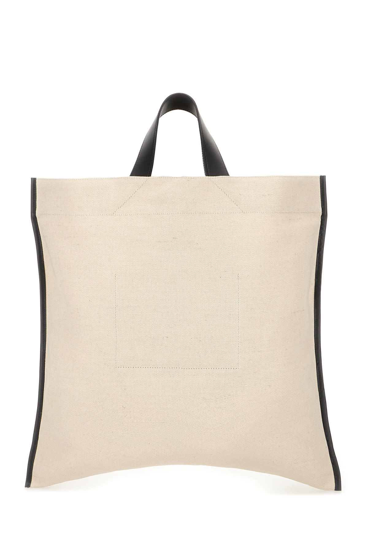 Jil Sander Canvas Tote Bag With Leather Flat Handles In 280
