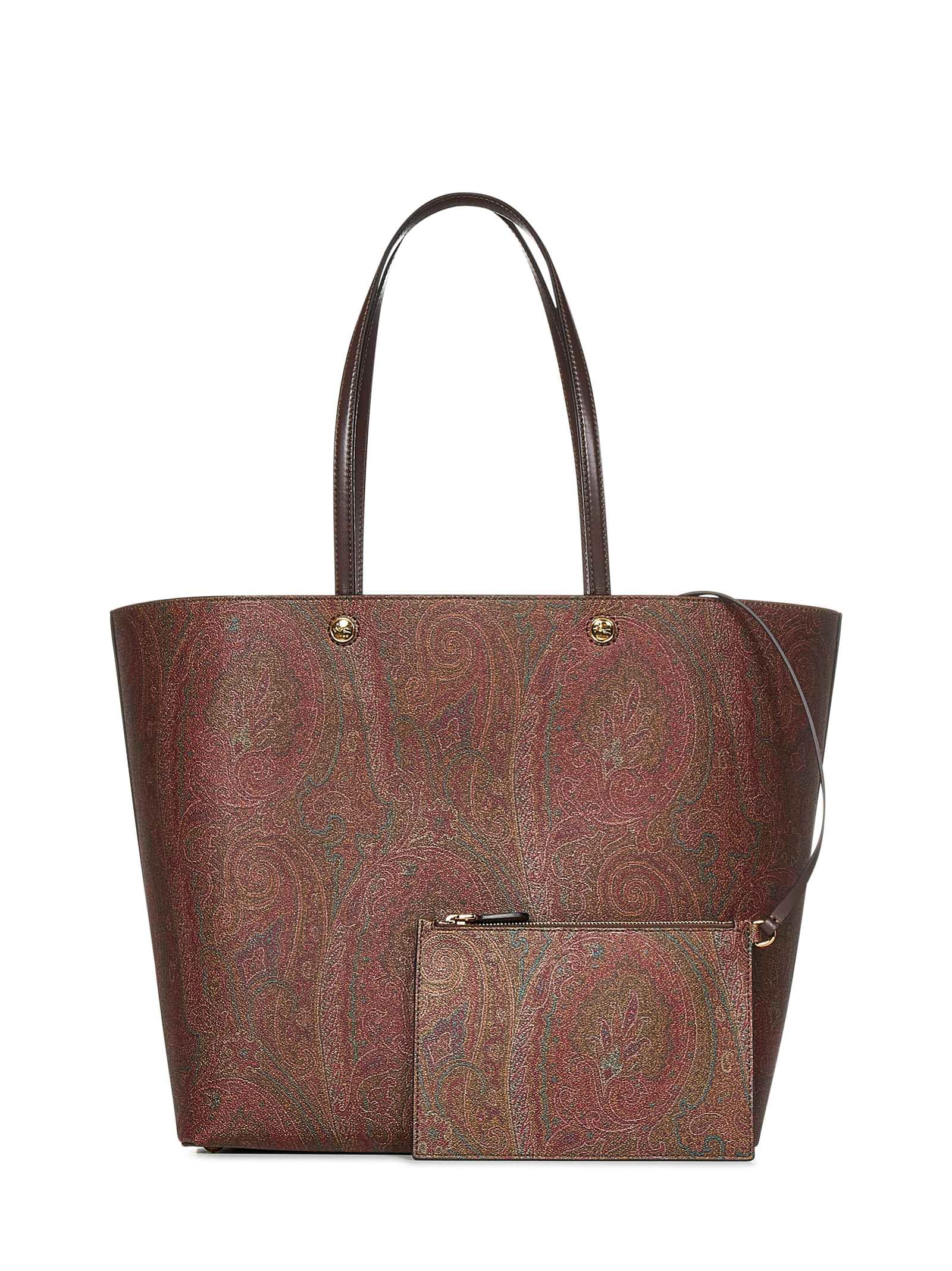 Shop Etro Essential Maxi Tote In Brown