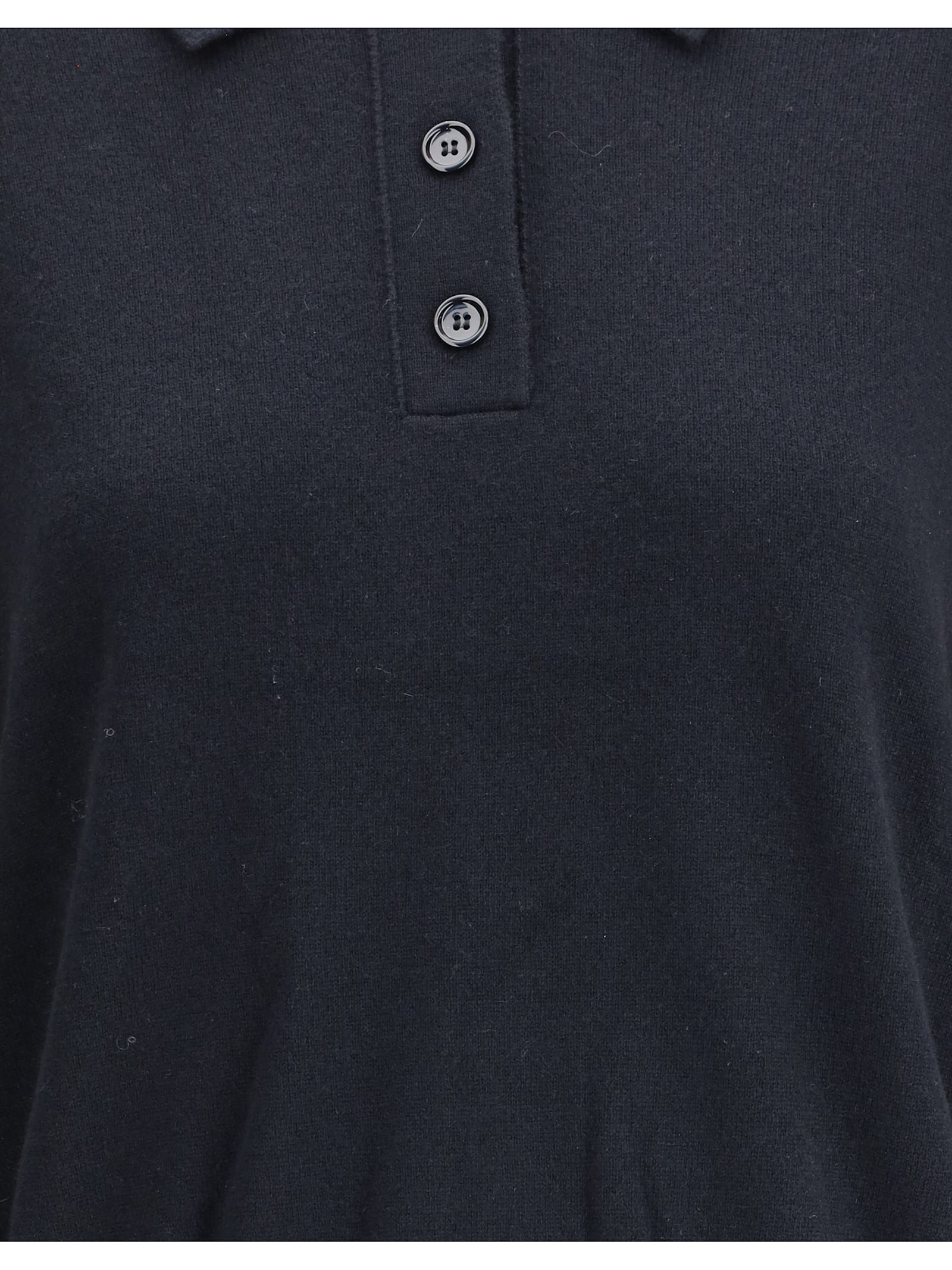 Allude Button-fastening Polo Top In Blue