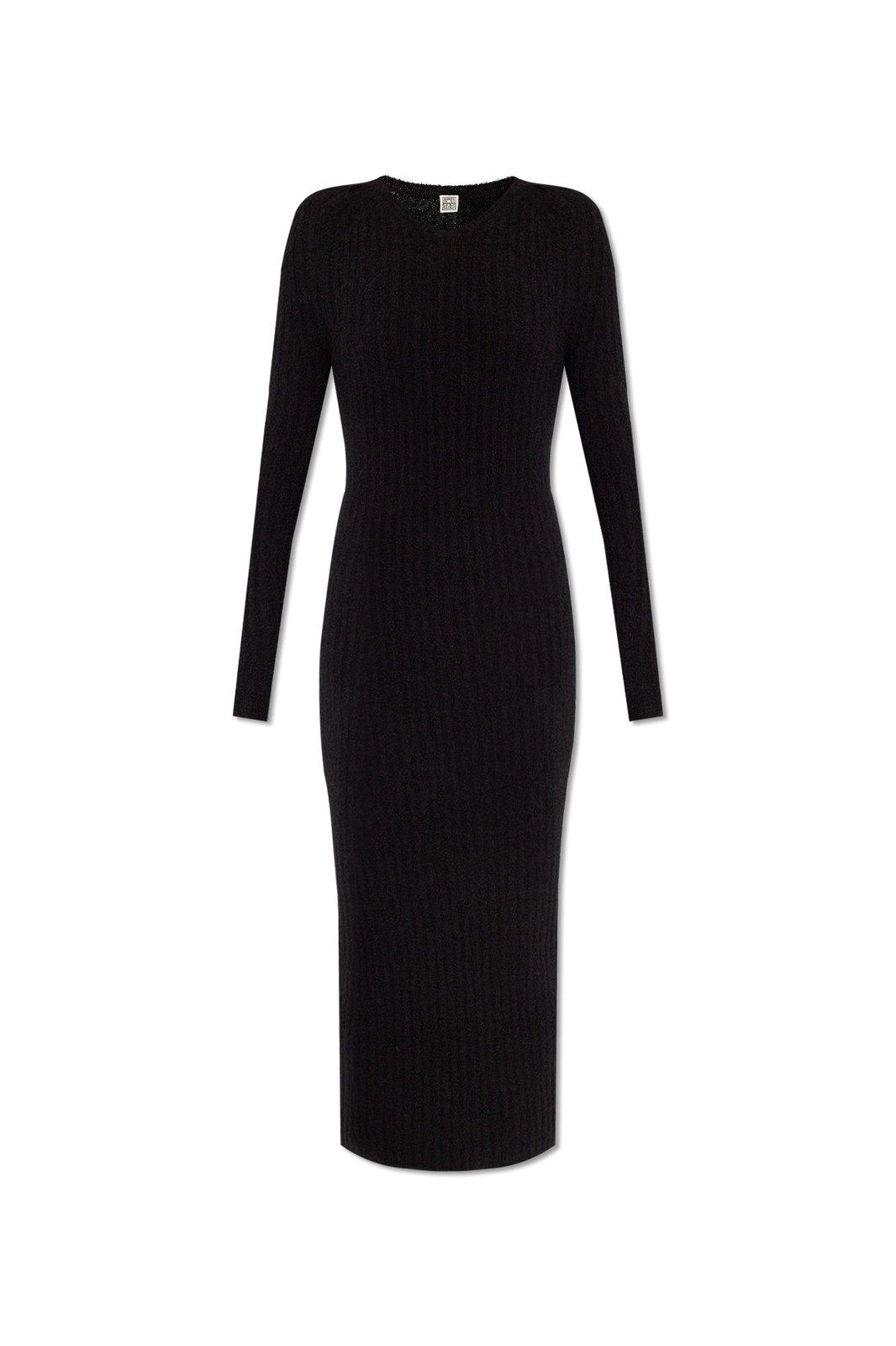 Totême V-neck Ribbed-knit Maxi Dress
