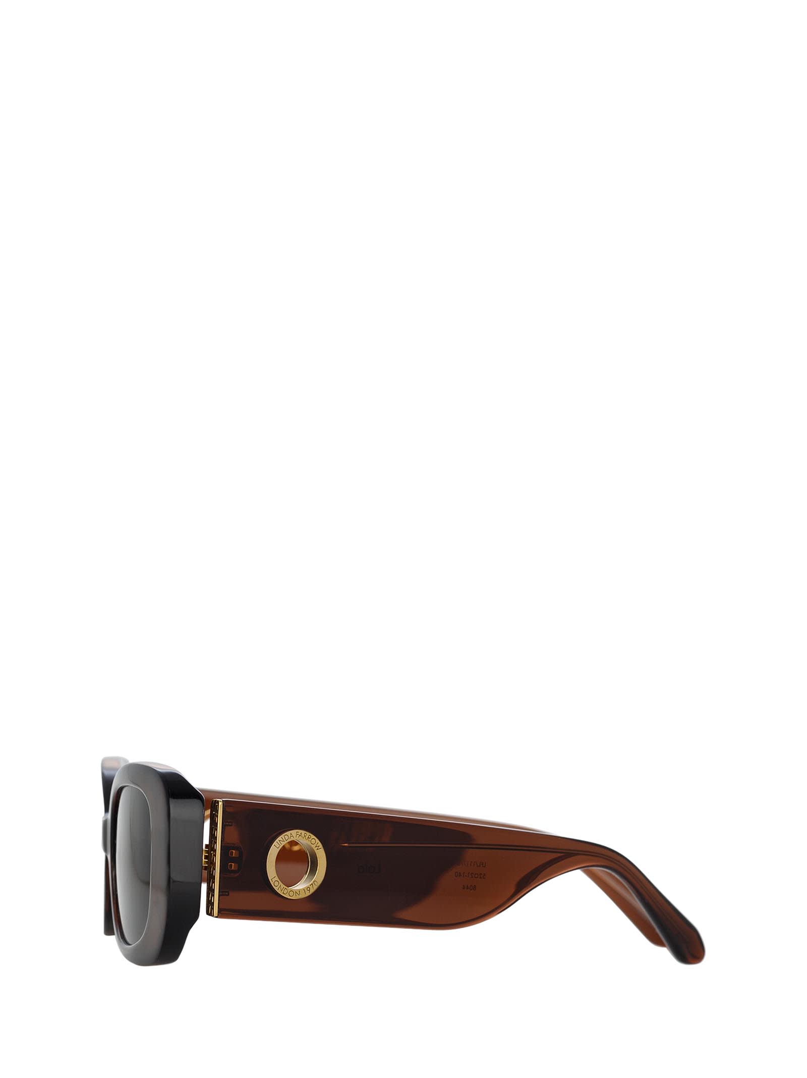 Shop Linda Farrow Lfl1117 Dark Brown / Light Brown Sunglasses