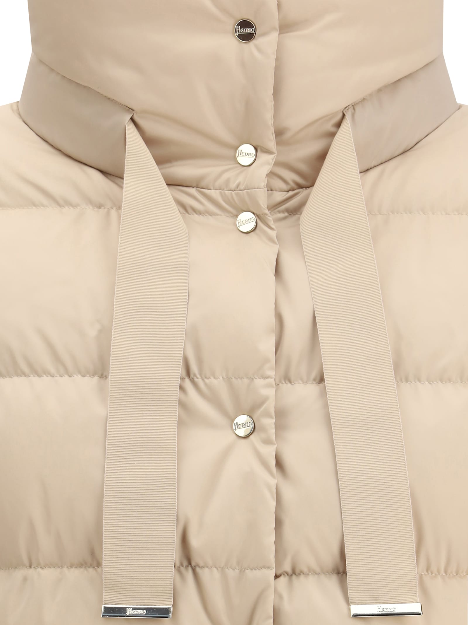 Herno Multicolor Polyester Coat In Neutral