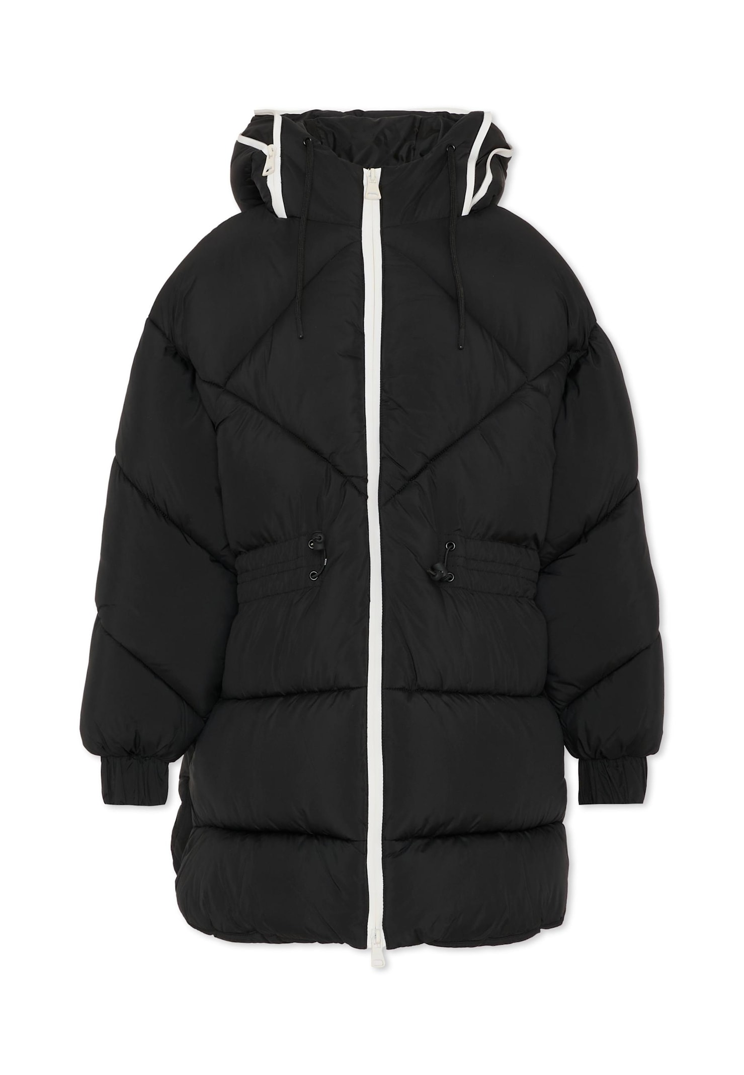 Msgm Black Down Jacket For Kids With Logo In Black