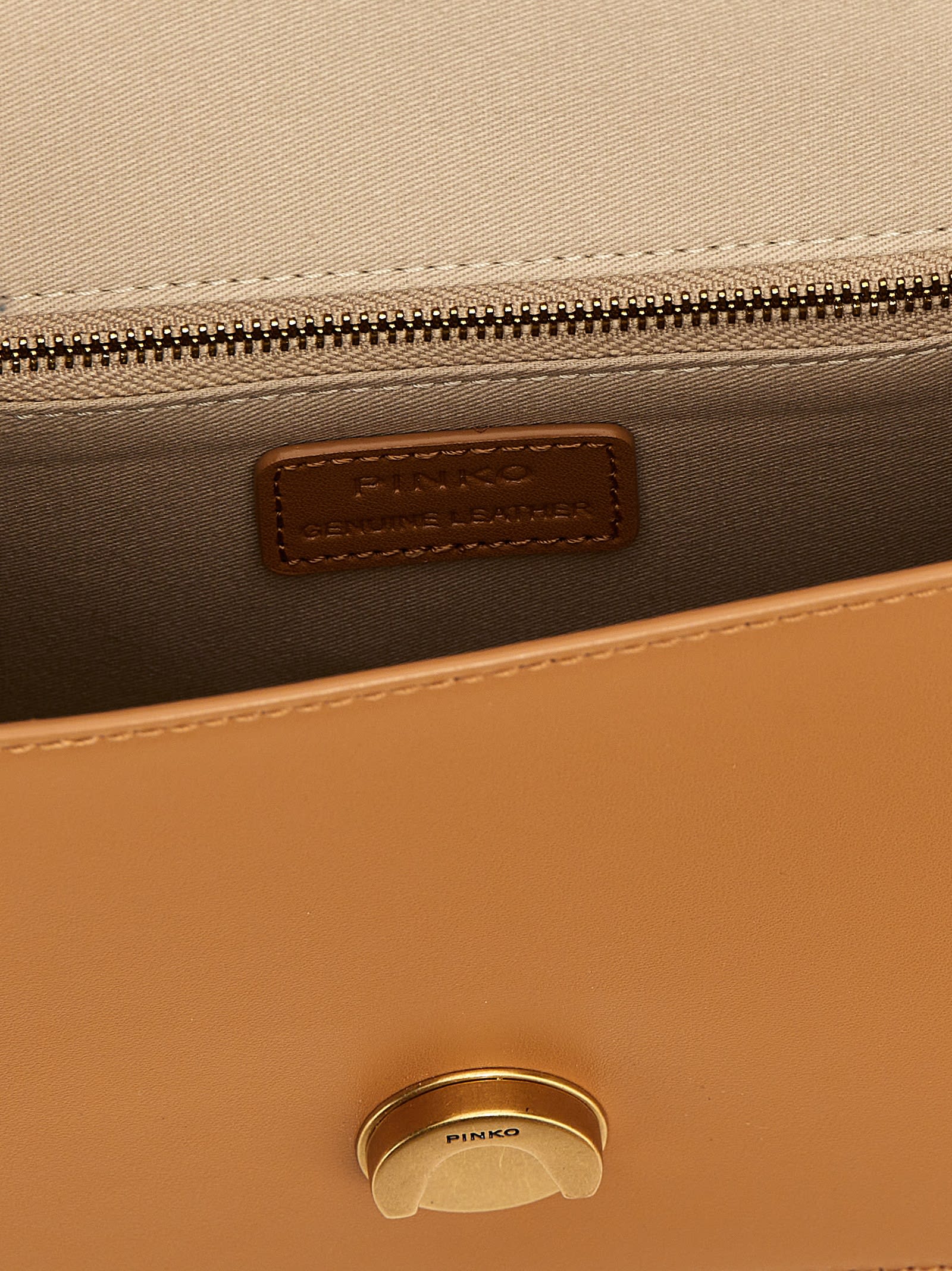 Pinko Love One Top Handle Mini Handbag In Beige