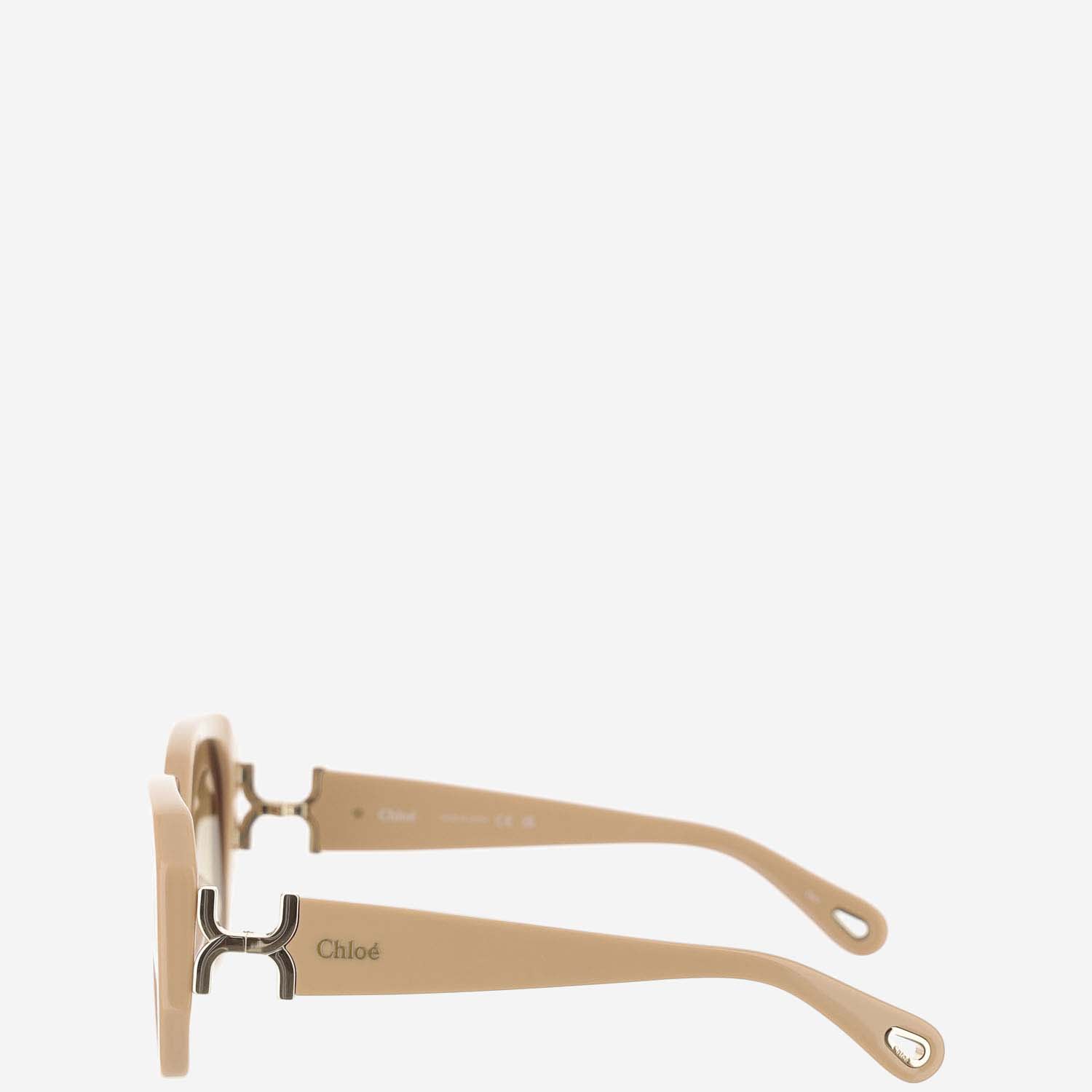 Shop Chloé Logo Sunglasses In Beige