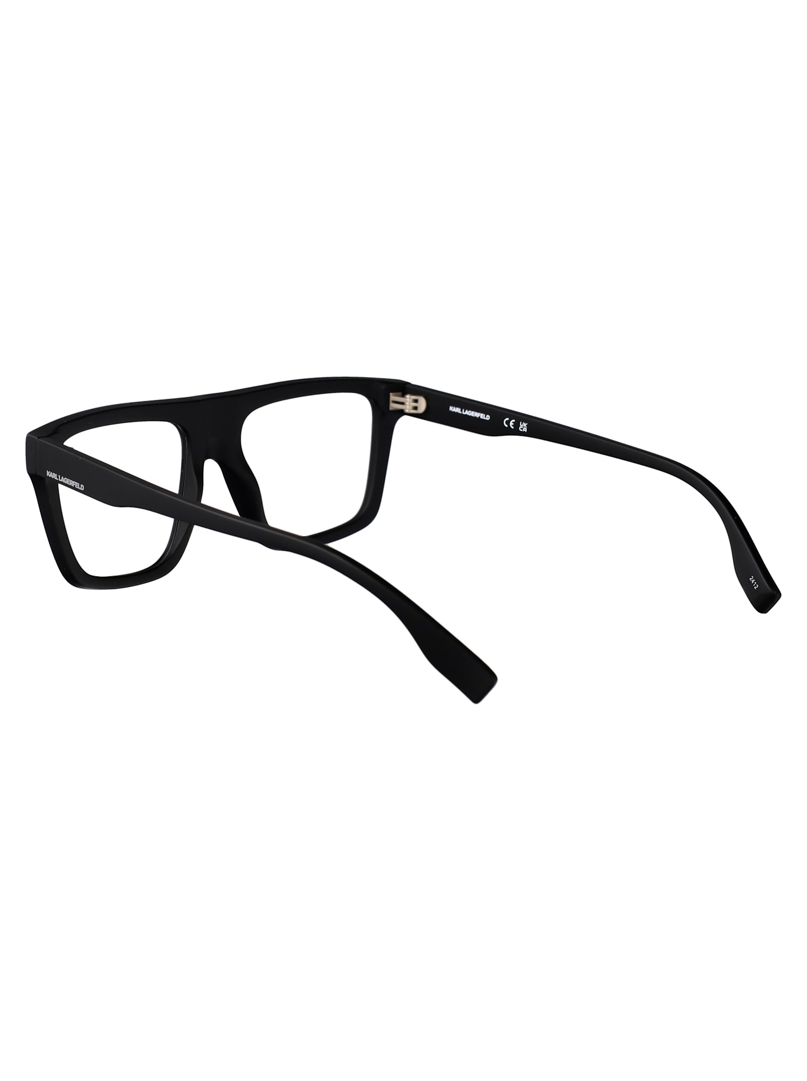Karl Lagerfeld Matte Black Acetate Glasses In Black