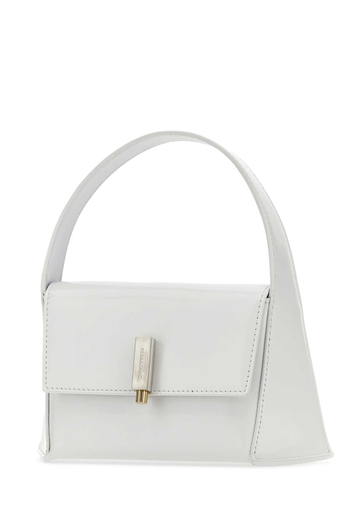 Shop Ferragamo White Leather Mini Prisma Handbag