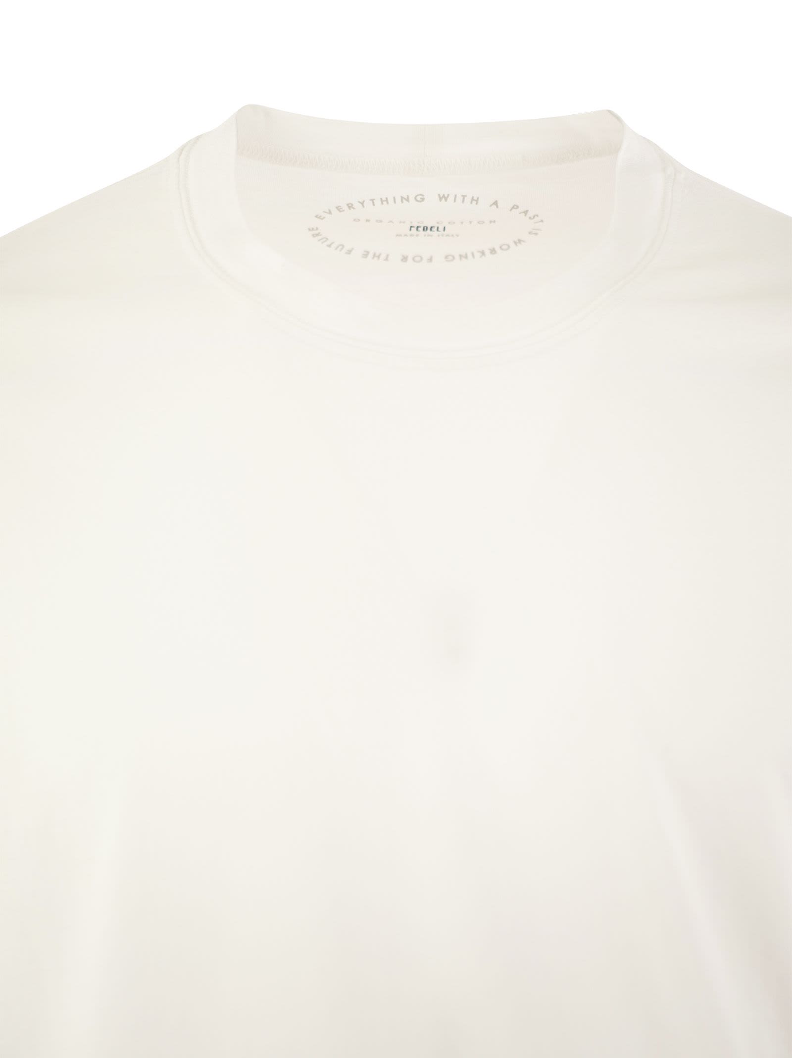 Fedeli Long-sleeved Cotton T-shirt In White