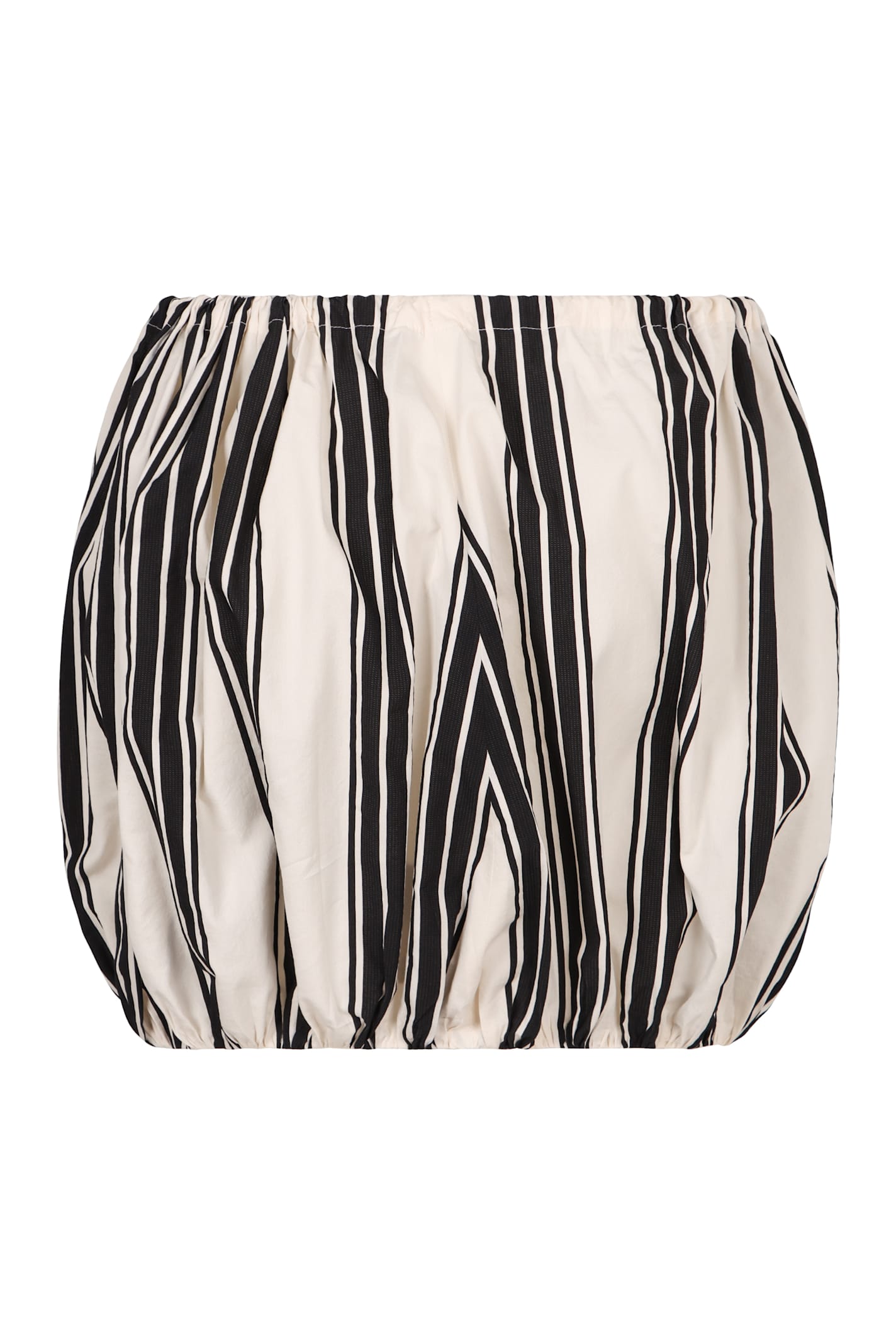 Philosophy Di Lorenzo Serafini Striped Cotton-blend Mini Skirt In Panna